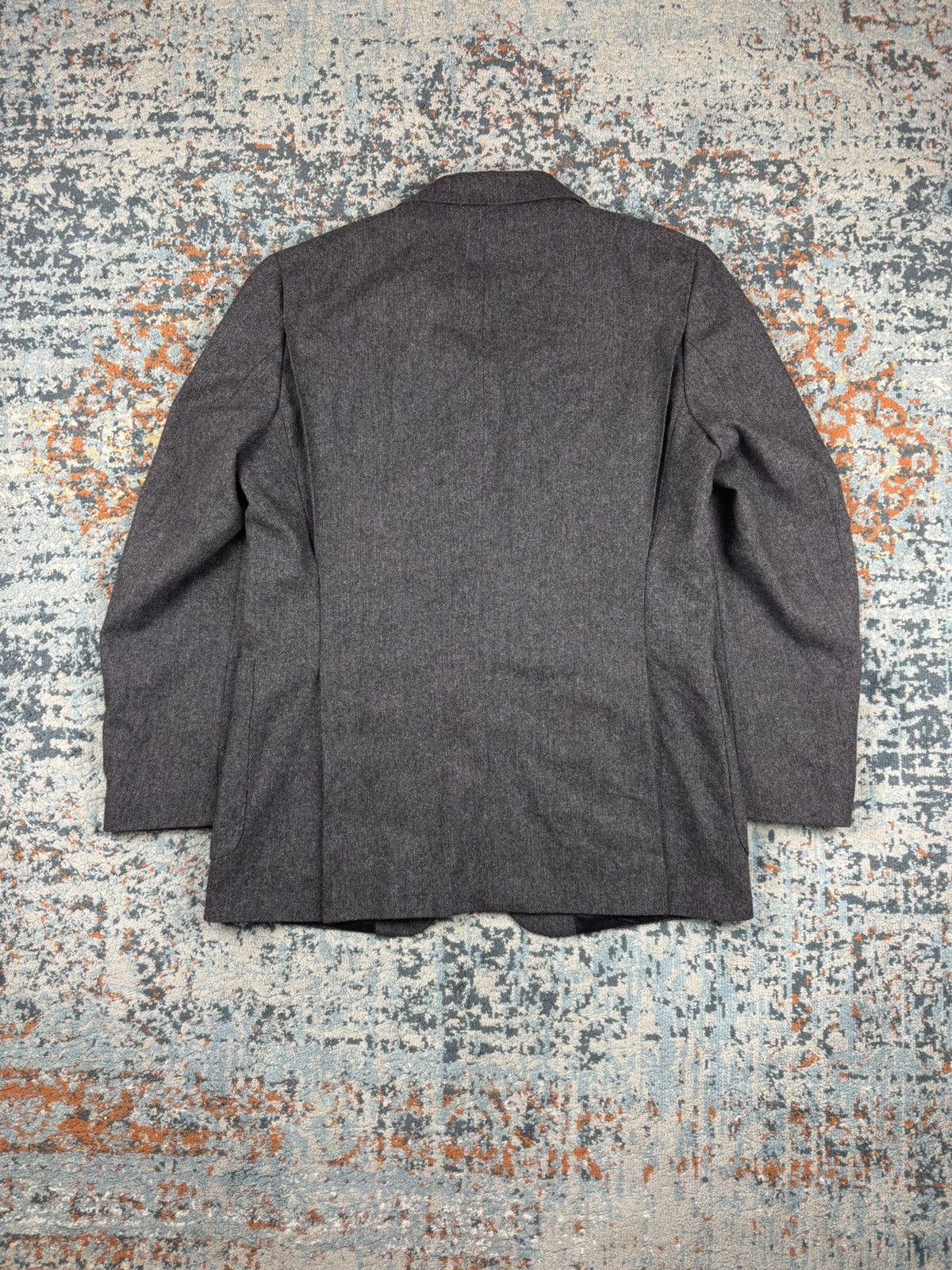 Burberry × Vintage Burberry charcoal wool cashmere blend long blazer old money Size 44R - 2 Thumbnail