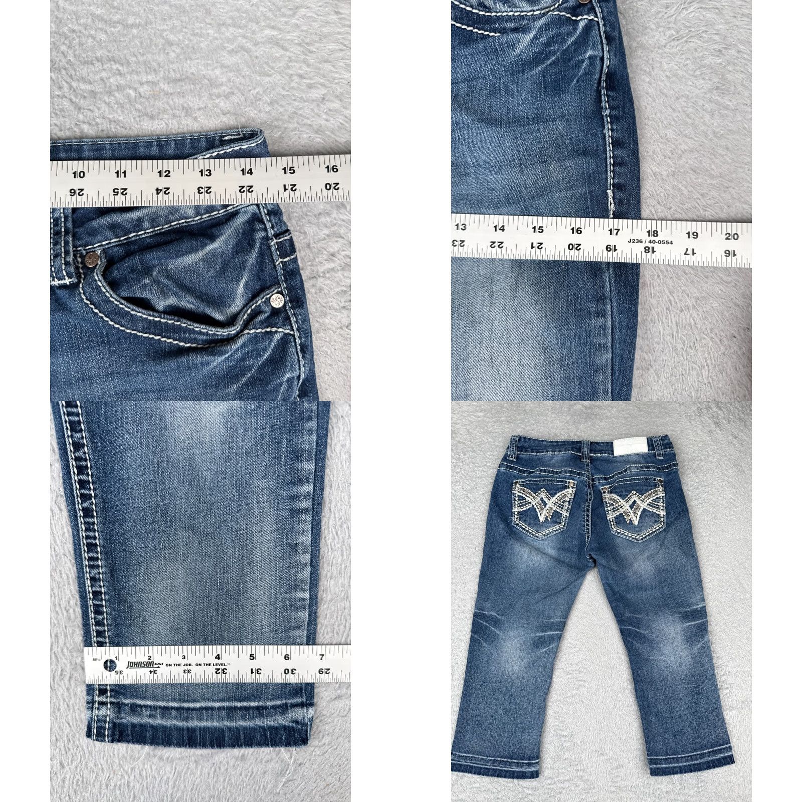 Vintage Shyanne Jeans Women 28 Blue Denim Distressed Straight Leg 28x18 Cotton Blend 5-Pocket Size 28" / US 6 / IT 42 - 9 Thumbnail