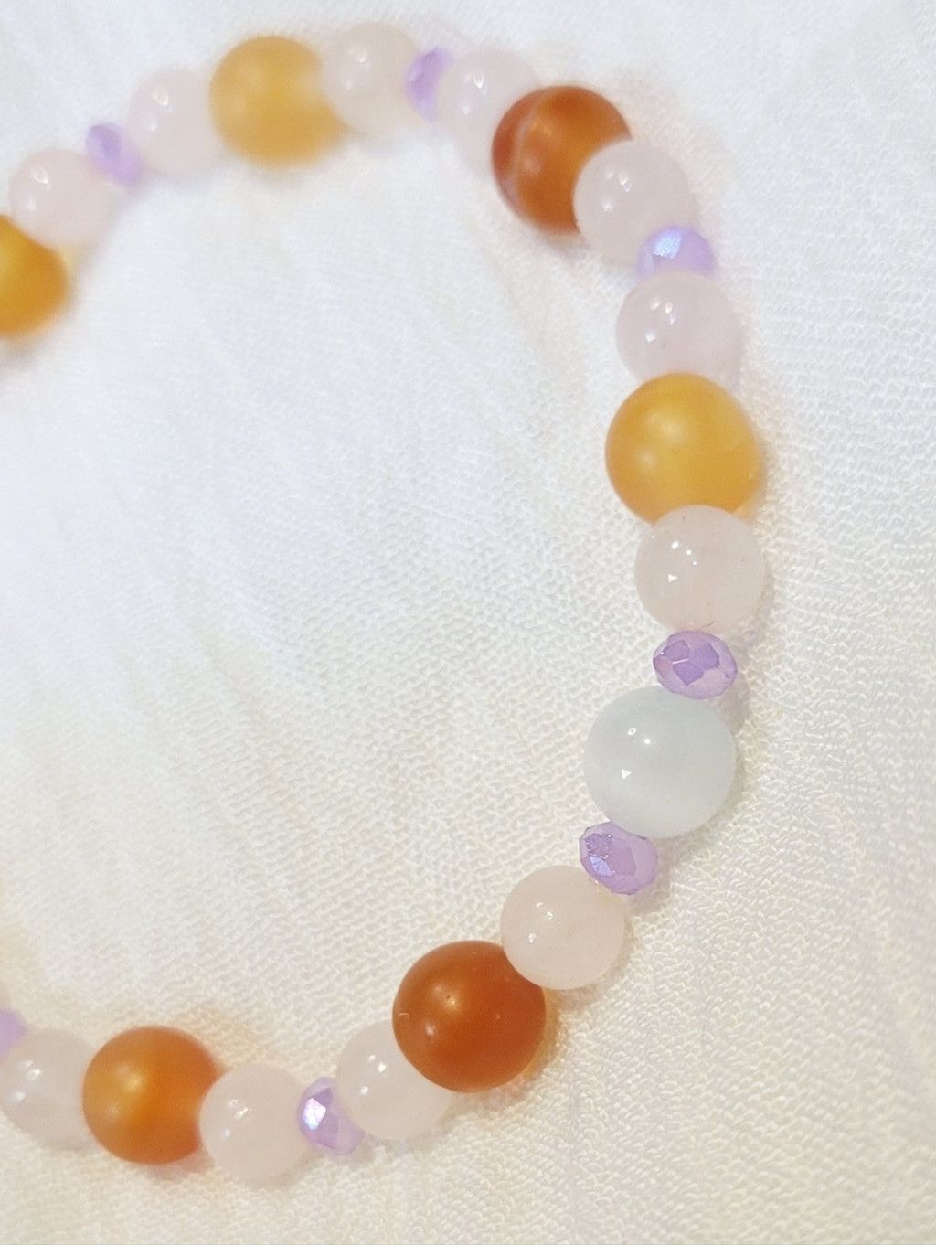 Handmade Gemstone Beaded Intent Bracelet With Crystals & Card 7" Size ONE SIZE - 4 Thumbnail