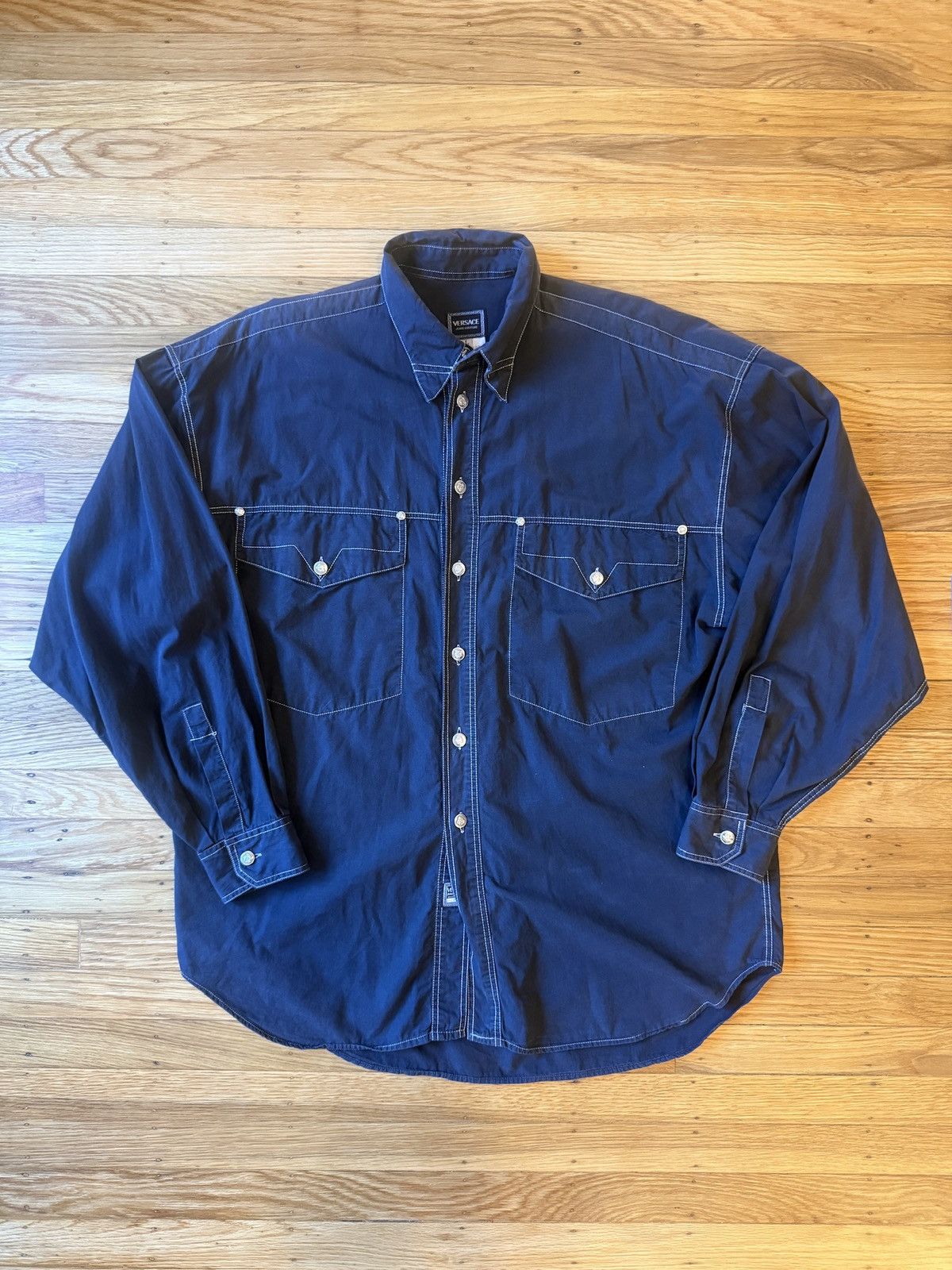 Versace 90’s VERSACE long sleeve shirt Size US L / EU 52-54 / 3 - 1 Thumbnail