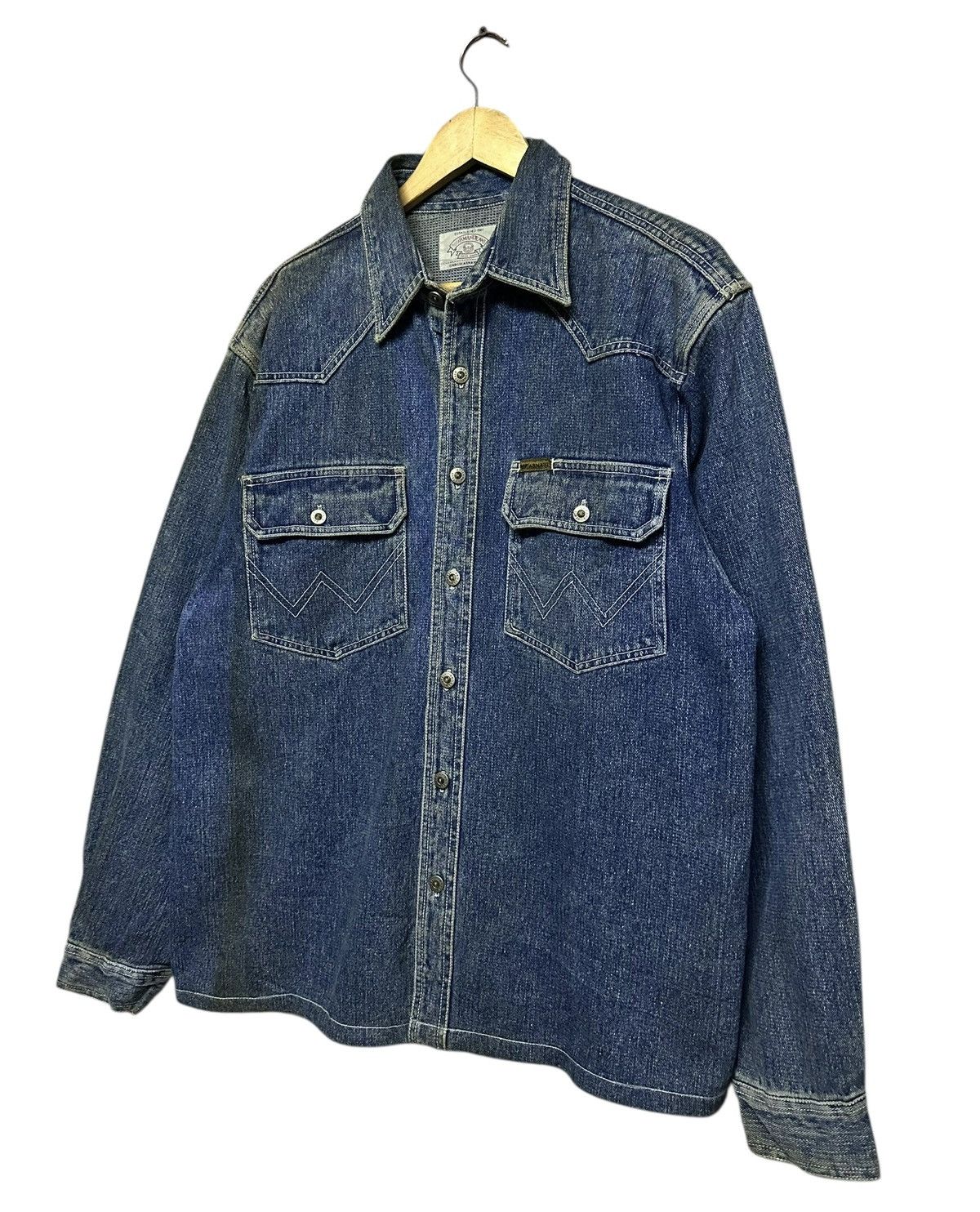 Emporio Armani × Giorgio Armani × Vintage Vtg🔥Armani Jeans Giorgio Armani Milano Denim Button Up Shirt Size US XL / EU 56 / 4 - 4 Thumbnail