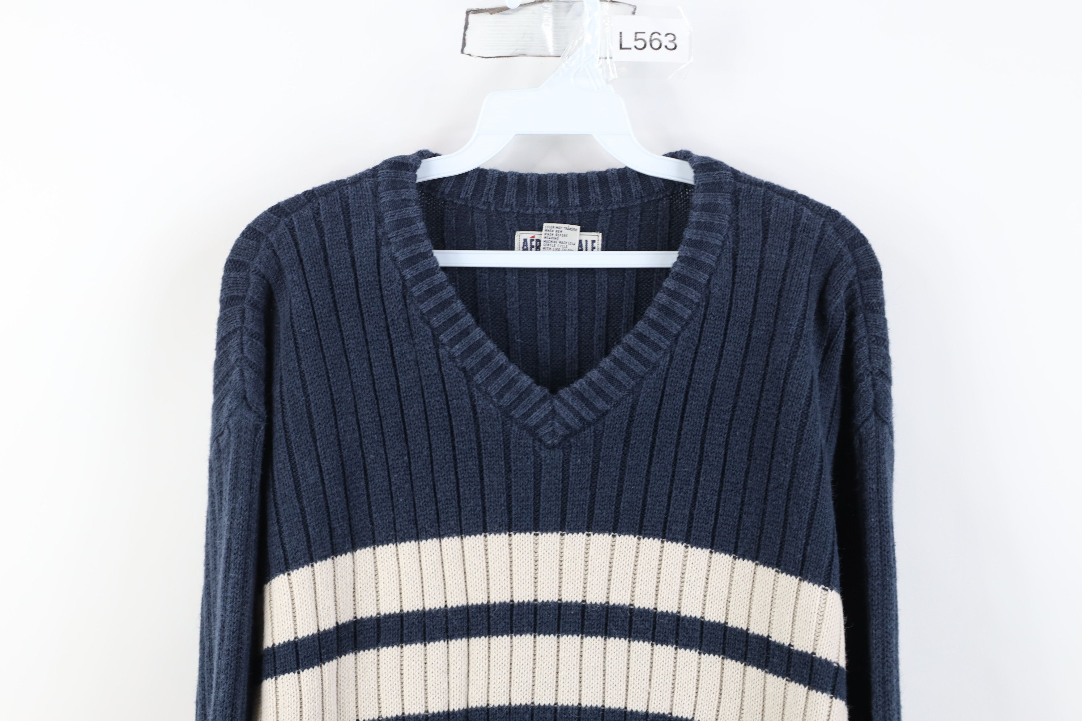 Aeropostale Vintage 90s Y2K Aeropostale Ribbed Marled Knit Sweater Blue Size US L / EU 52-54 / 3 - 2 Thumbnail