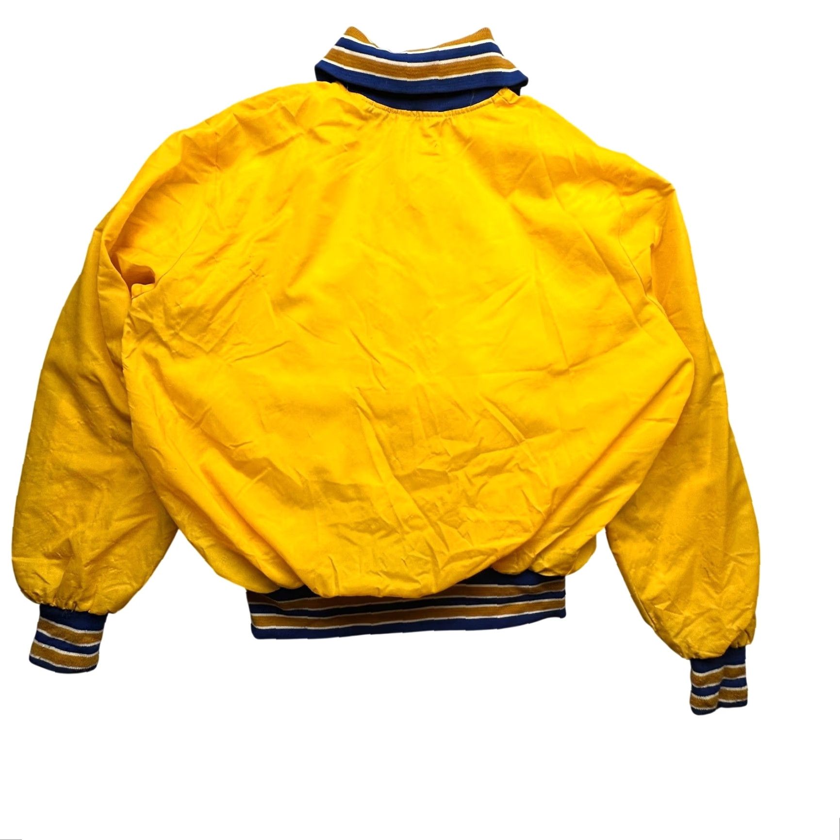 Vintage VINTAGE Leader Sportswear Varsity Jacket Snap Polyester Mens XXL Blue Yellow Jacket Size US XXL / EU 58 / 5 - 2 Thumbnail
