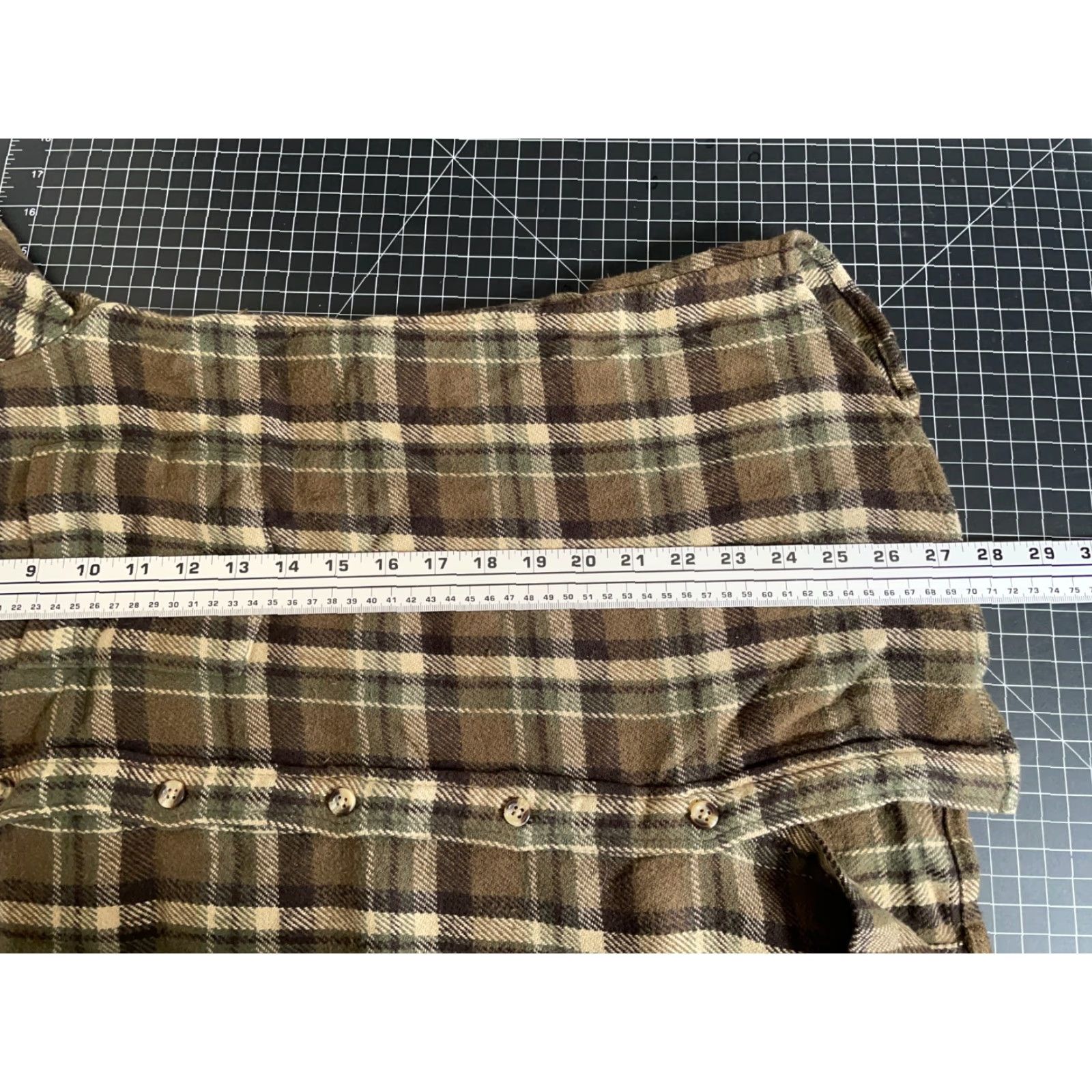 Corridor Corridor Shirt Men's Medium Flannel Brown Green Plaid Heavyweight Cotton 90s Grunge Retro Casual Workwear Button-Up Collar Long Sleeve Size US M / EU 48-50 / 2 - 6 Thumbnail