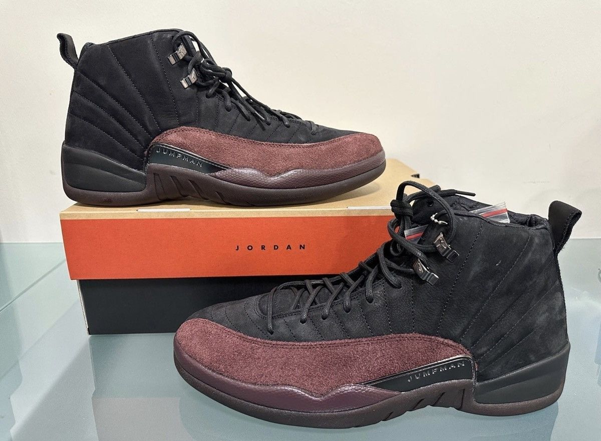 A Ma Maniere × Jordan Brand A Ma Maniere Air Jordan 12 Black Burgundy Sz 15.5 W / 14 M Size US 14 / EU 47 - 1 Thumbnail