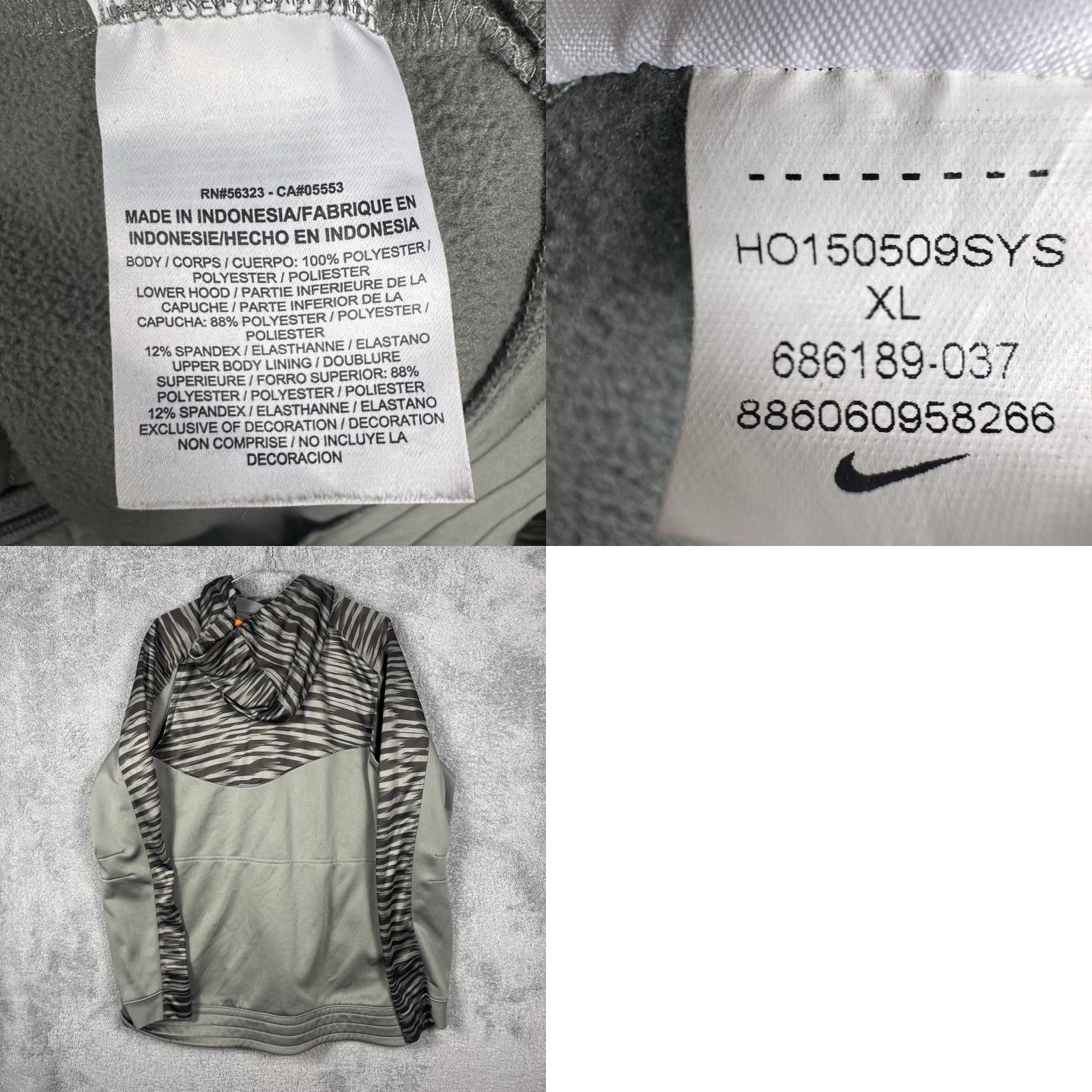 Nike Nike KD Hoodie Mens XL Therma Fit Tiger Camo Full Zip Pockets Tech Size US XL / EU 56 / 4 - 8 Thumbnail