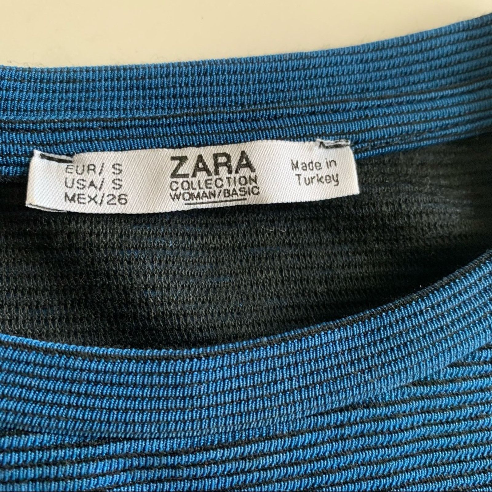 Zara Zara Blue Textured Asymmetrical Midi Dress - Size Small Size S / US 4 / IT 40 - 7 Thumbnail