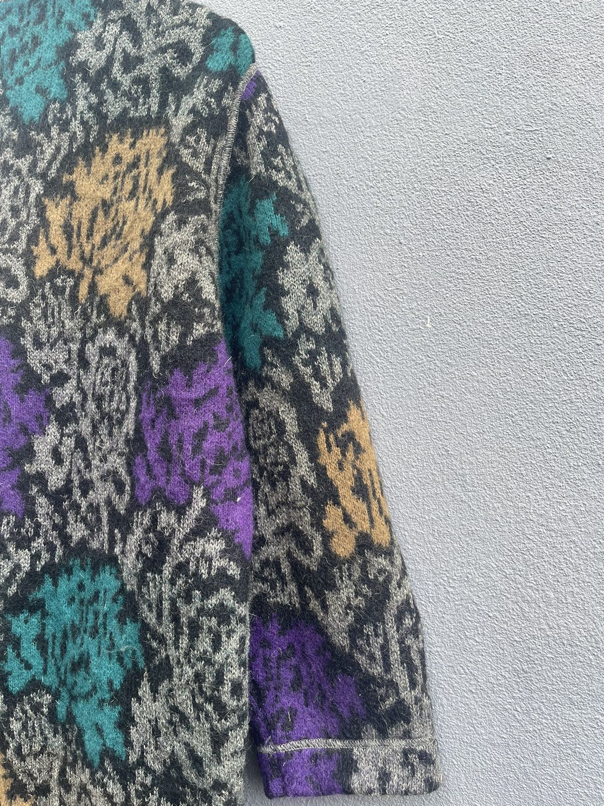 Designer Vintage Castleberry New York Wool Jacket Bold Floral Pattern Size L / US 10 / IT 46 - 14 Thumbnail