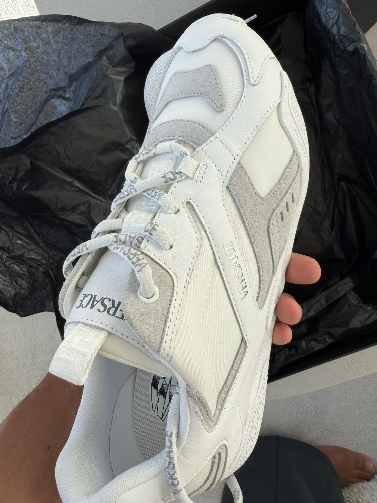 Versace Versace Sneaker Crosta Leather White Size US 9 / EU 42 - 6 Thumbnail