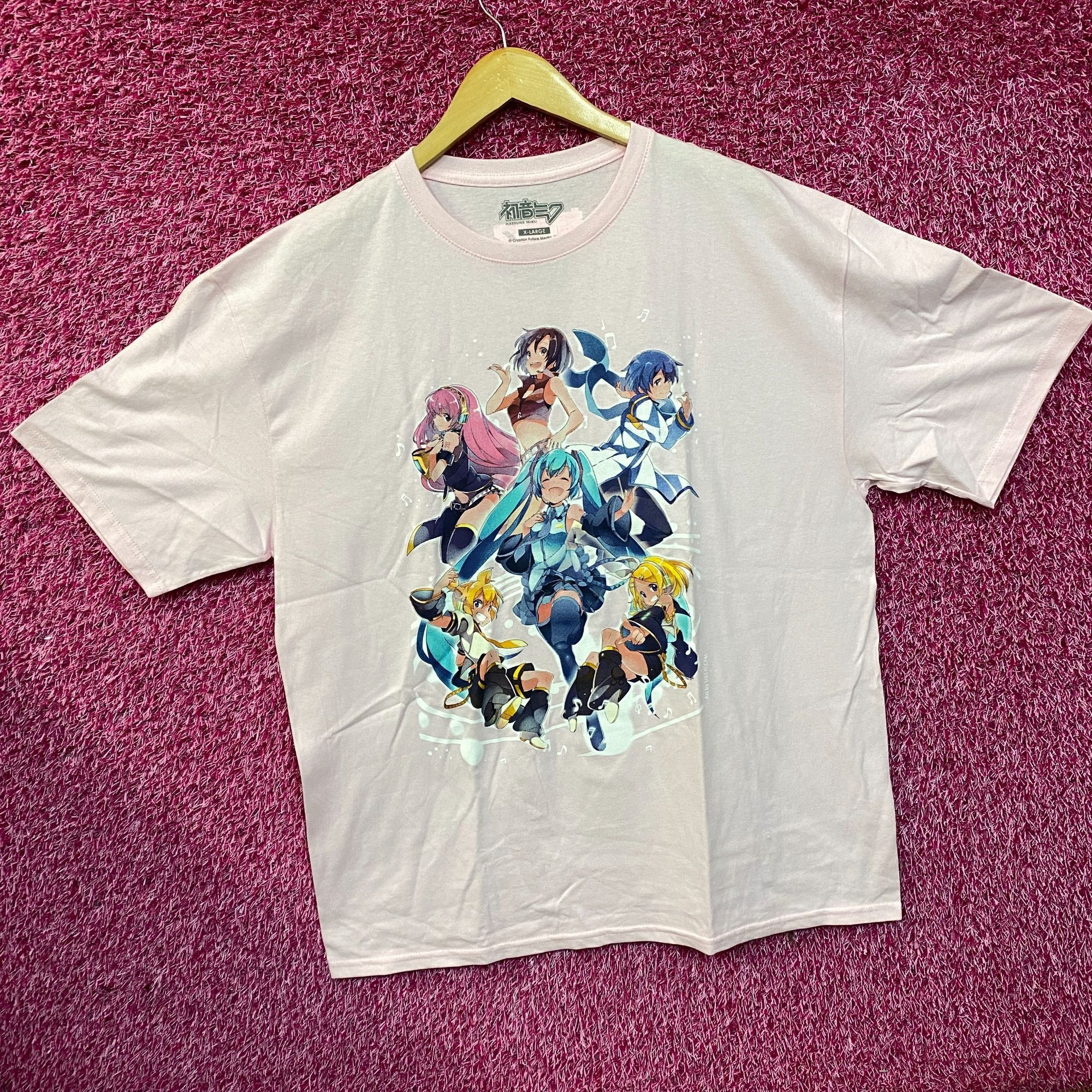 Anime Hatsune Miku Vocaloid Group Pink T-Shirt XL Size US XL / EU 56 / 4 - 3 Thumbnail