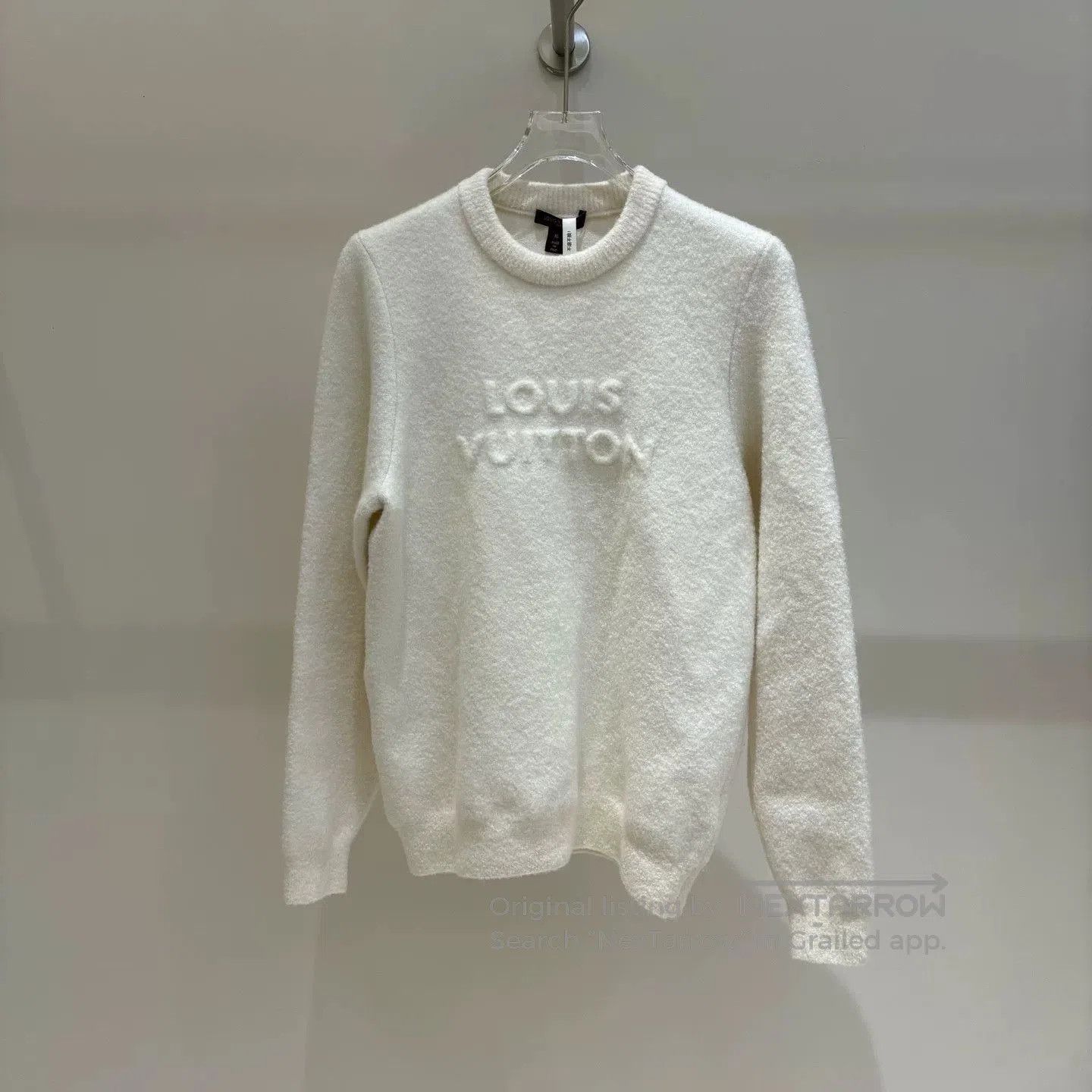 Louis Vuitton 25 Beige Logo Cashmere Sweater.