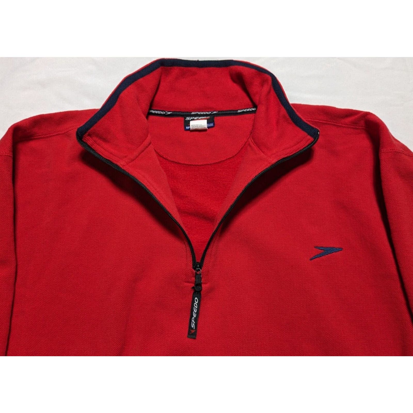 Speedo VINTAGE Speedo SPORT SYSTEMS Men Large Red Cotton Blend 1/4 Zip Pullover Size US L / EU 52-54 / 3 - 4 Thumbnail
