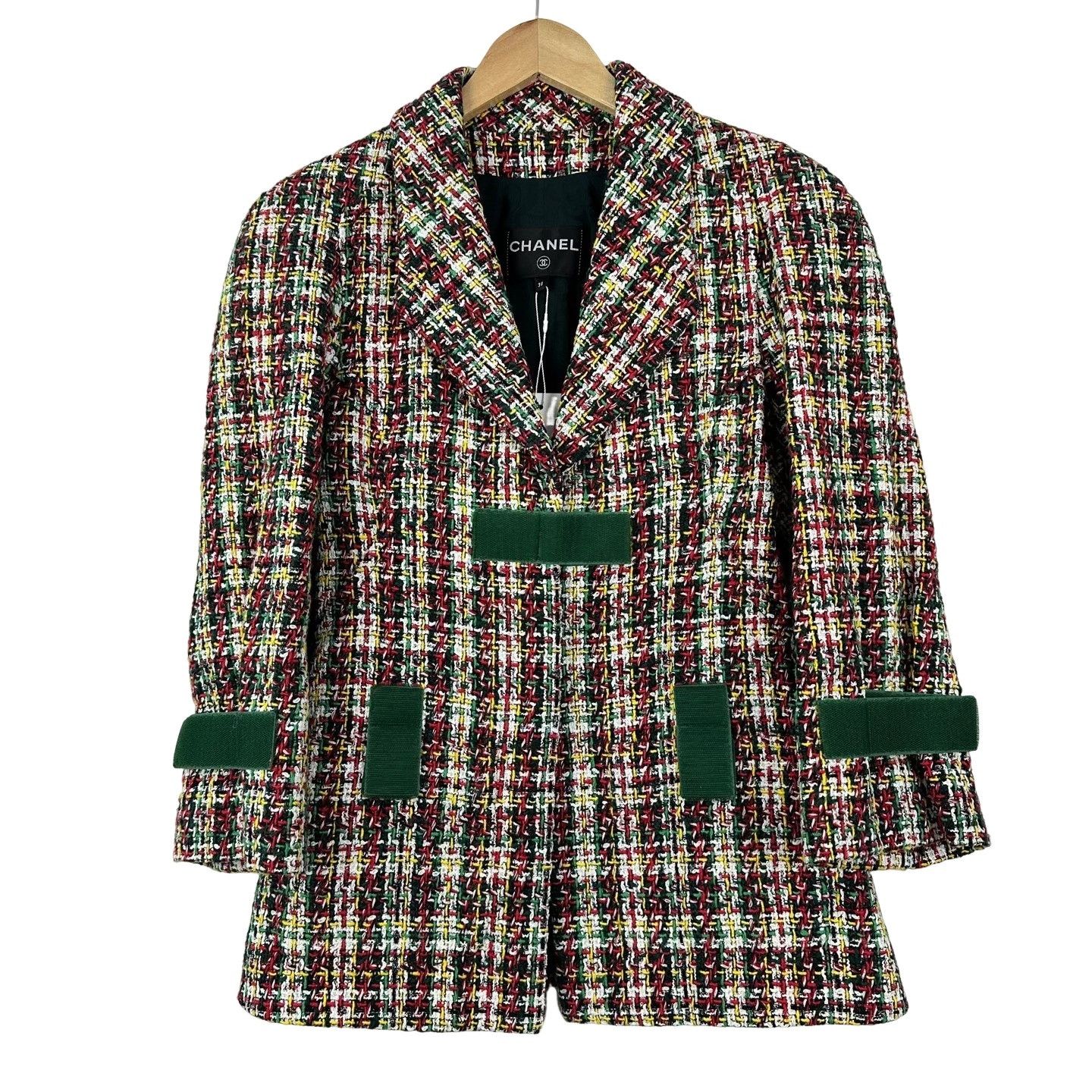 Chanel Chanel Multicolor Tweed Velvet Detail Jacket 38 Size S / US 4 / IT 40 - 1 Thumbnail