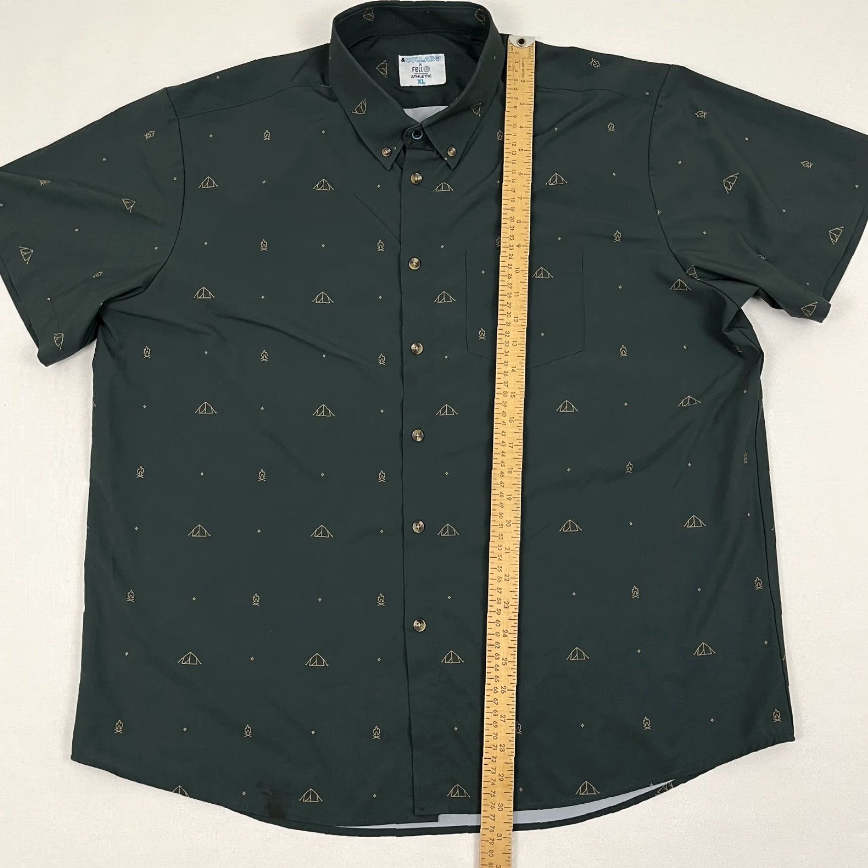 Vintage & And Collar x Fell Shirt Mens XL Athletic Performance Button-Up Shirt Outdoors Green XL Mens Outdoor Button-Up Size 46R - 3 Thumbnail