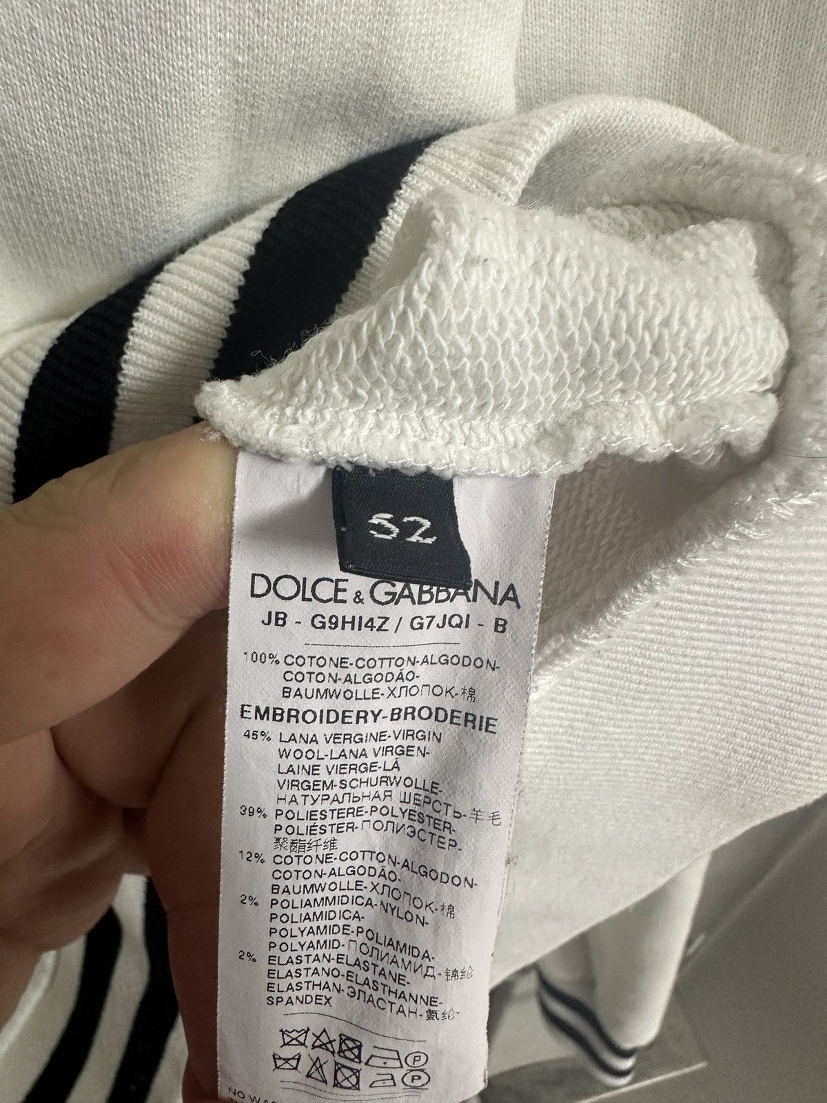 Dolce & Gabbana Dolce & Gabbana White Knit Stefano Sweatshirt Size US L / EU 52-54 / 3 - 6 Thumbnail