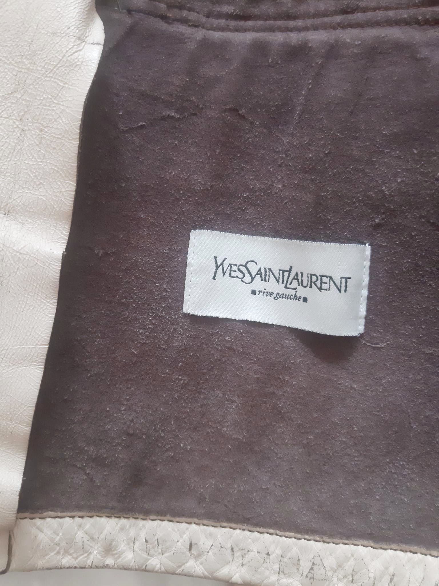 Yves Saint Laurent YSL X Tom Ford SS 2002 Distressed Ivory Leather Jacket Size US M / EU 48-50 / 2 - 8 Thumbnail