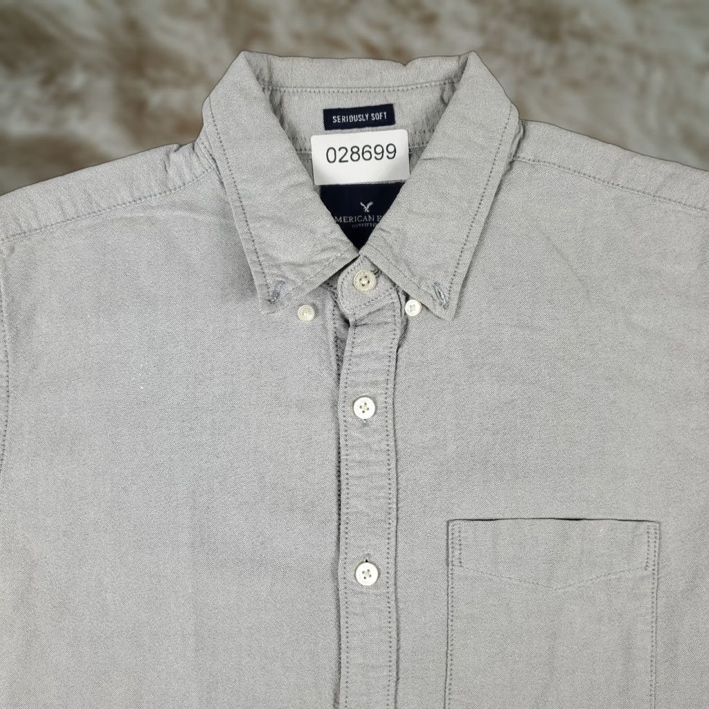 American Eagle Outfitters American Eagle Button-Up Shirt Mens Small Gray Short Sleeve Casual Preppy Size US S / EU 44-46 / 1 - 1 Thumbnail