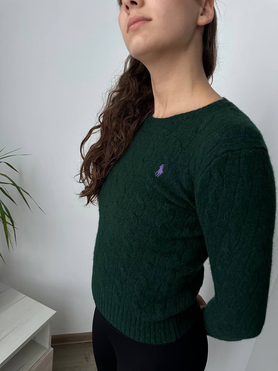 Polo Ralph Lauren × Vintage Vintage Polo Ralph Lauren Green Dark Cable Knit Sweater Size S / US 4 / IT 40 - 9 Thumbnail