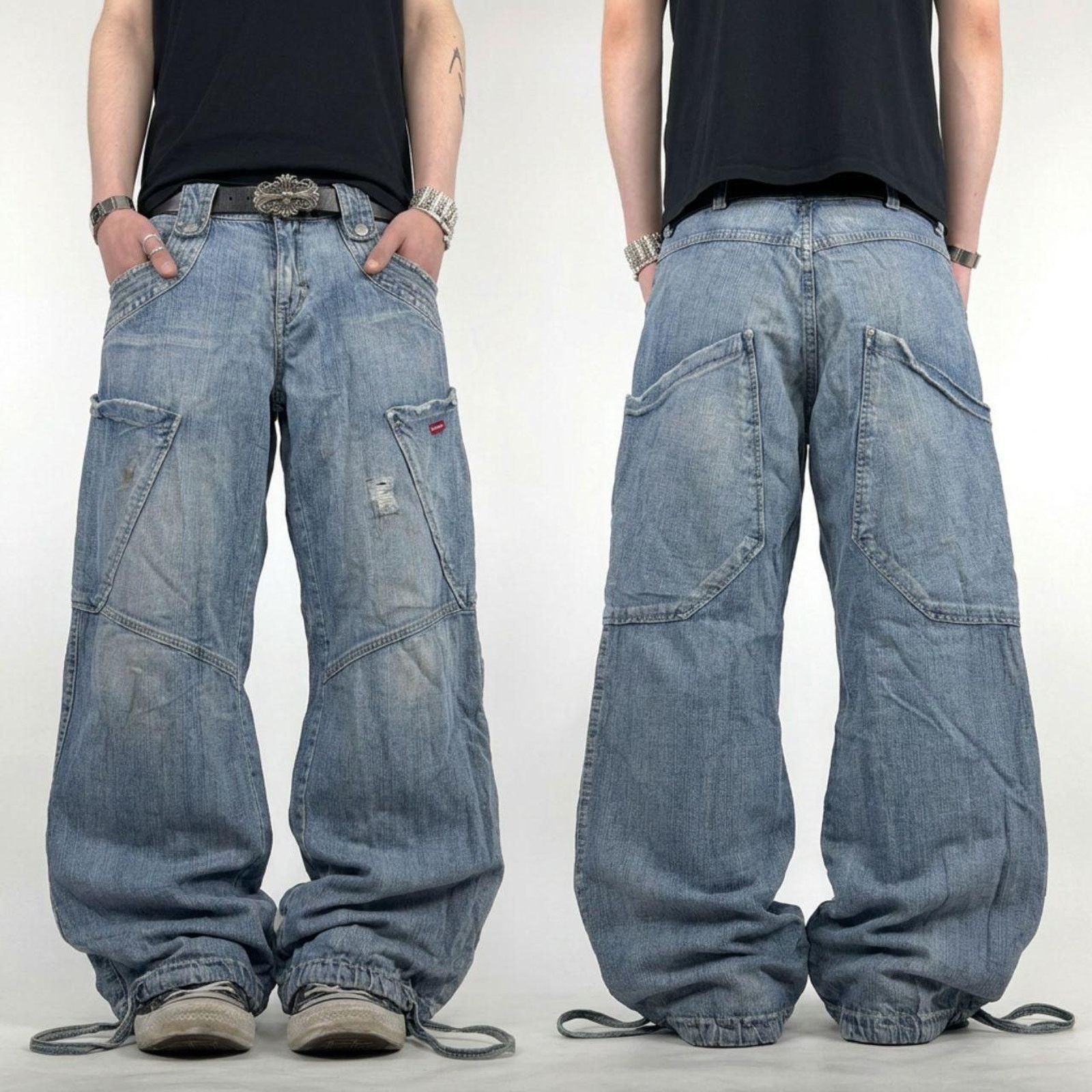 Japanese Brand × Le Grande Bleu (L.G.B.) × Vintage Vintage y2k faded archive baggy bootcut grunge skater jeans Size US 38 / EU 54 - 1 Thumbnail