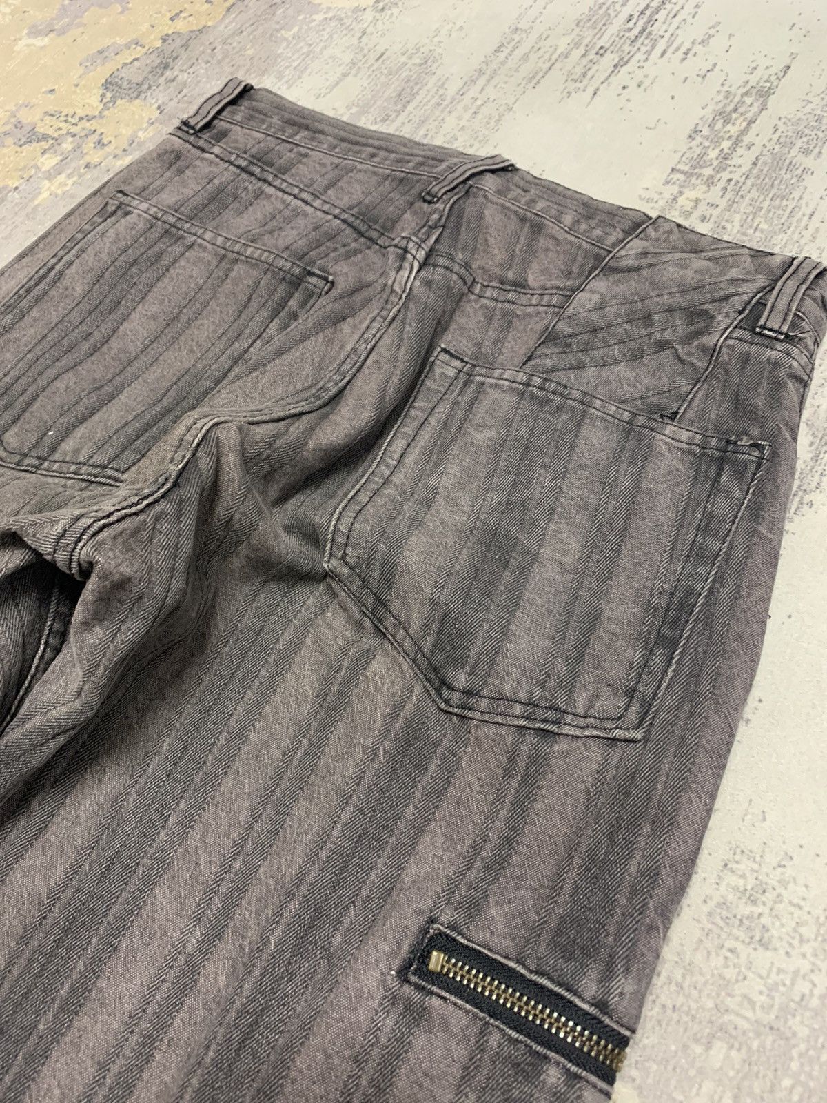Japanese Brand Archive PPFM Striped Twill Cargo Zipper Pockets Pants Size US 29 - 12 Thumbnail
