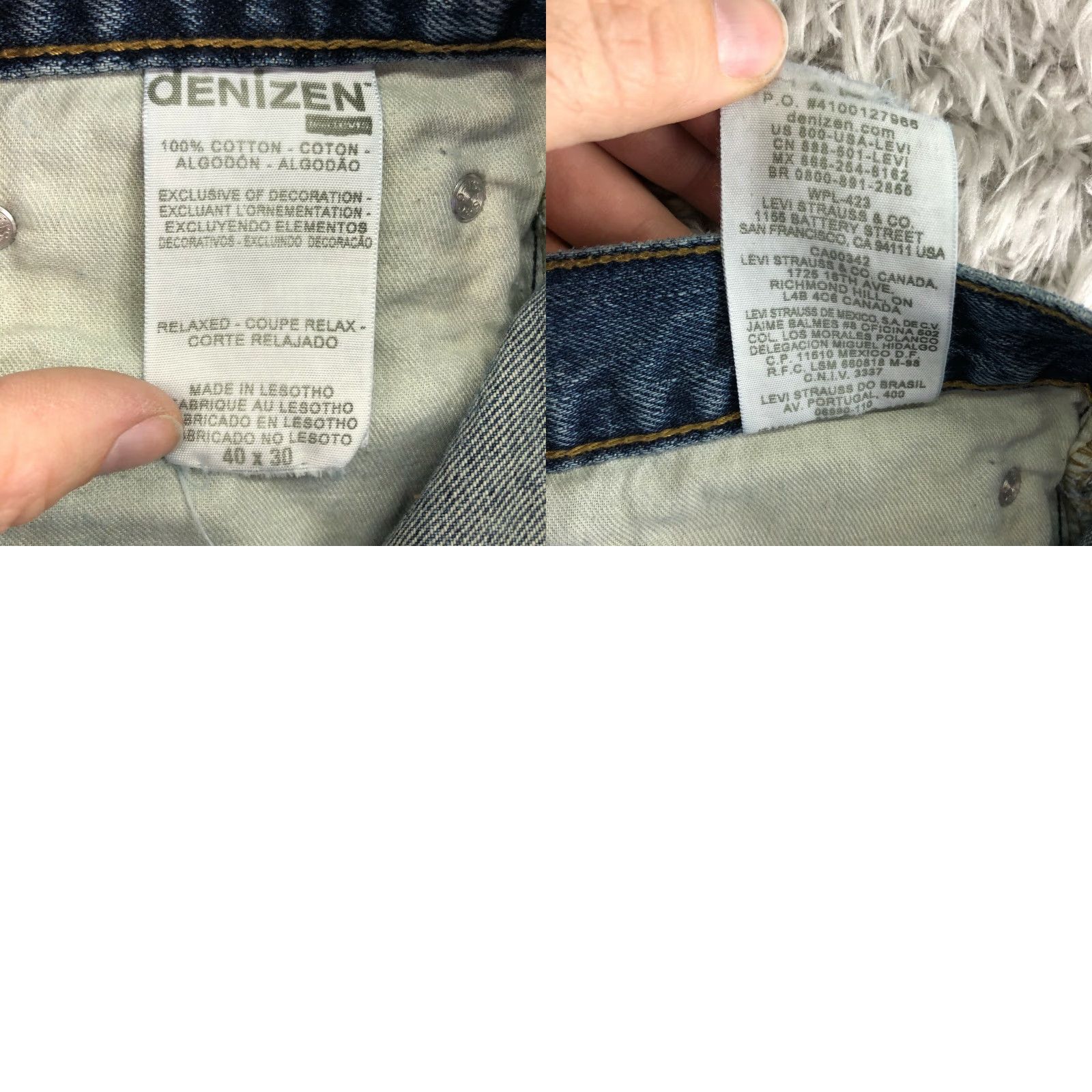 Denizen DENIZEN 285 Relaxed Fit Mens Size 40x30 Mid Rise Straight Leg Blue Denim Jeans Size US 40 / EU 56 - 8 Thumbnail