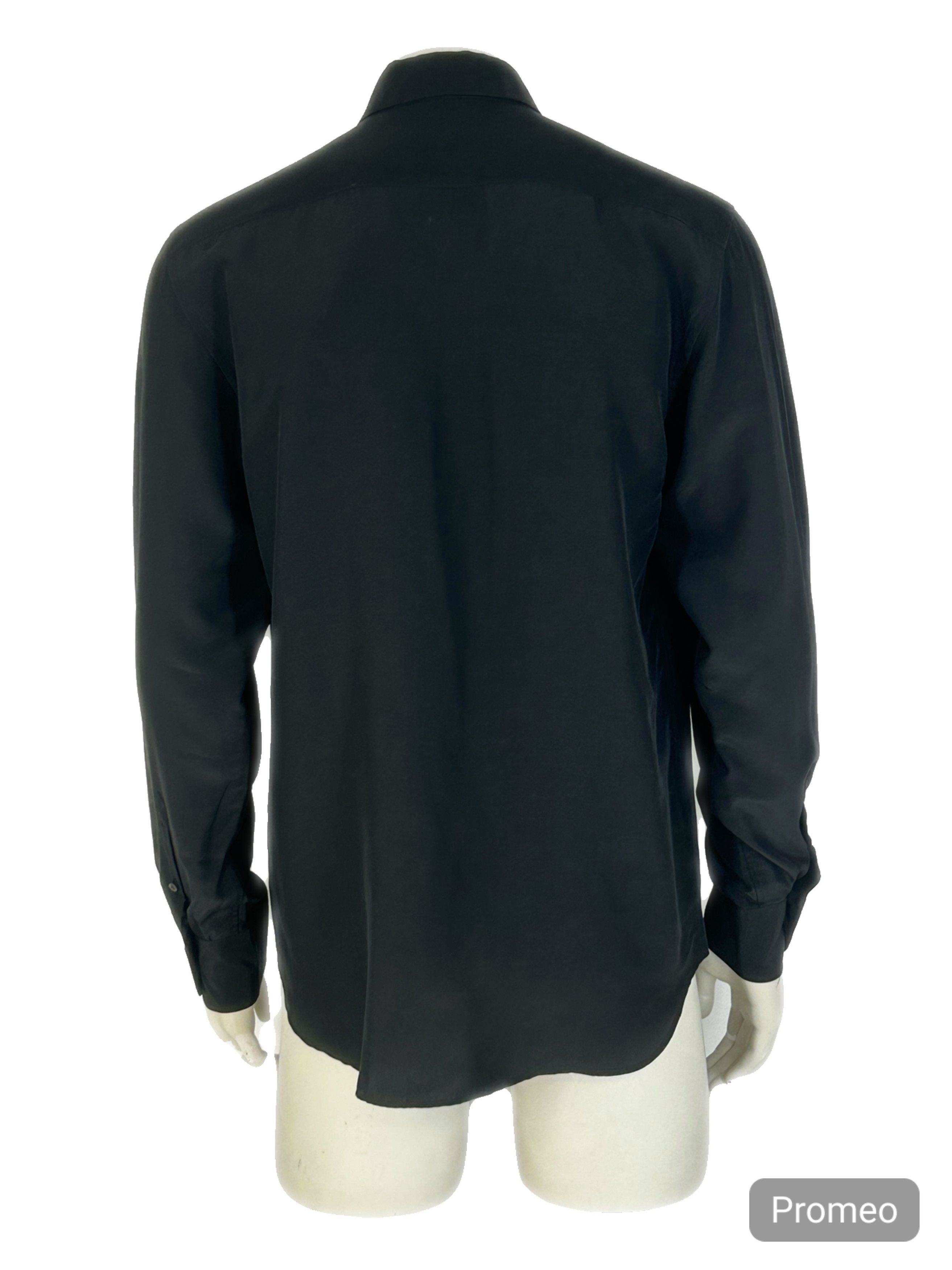 Prada PRADA CLASSIC BLACK SILK DRESS SHIRT Size US L / EU 52-54 / 3 - 3 Thumbnail