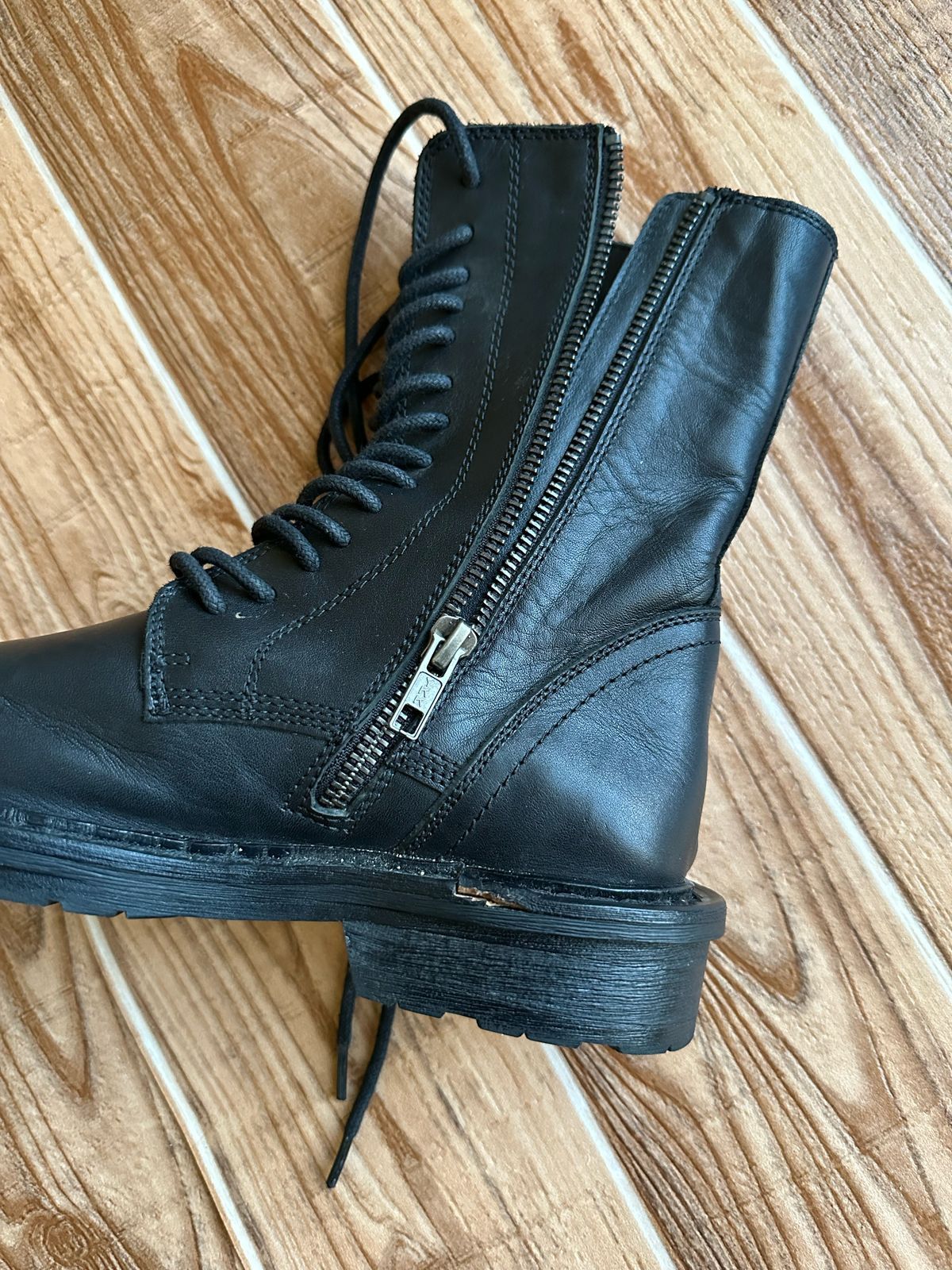 Ann Demeulemeester Ann Demeulemeester Lace Up Combat Leather Boots Size US 5 / IT 35 - 9 Thumbnail