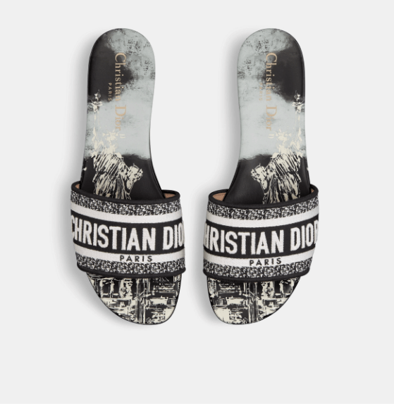 Dior o1w1db10625 KCQ209 Dway Slides in Black/White Size US 7 / IT 37 - 3 Thumbnail