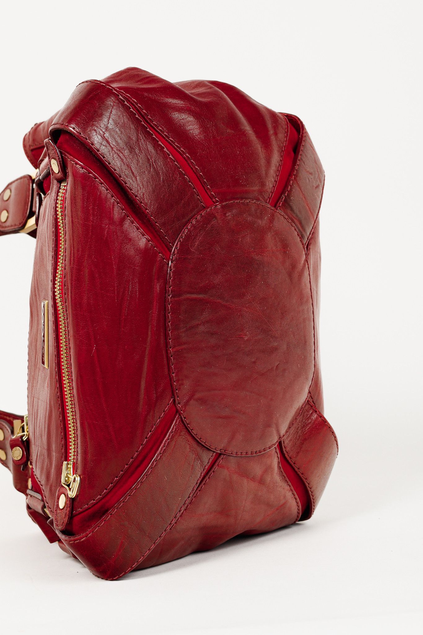 Jimmy Choo Jimmy Choo Mahala Red Slouchy Leather & Suede Shoulder Bag Size ONE SIZE - 5 Thumbnail