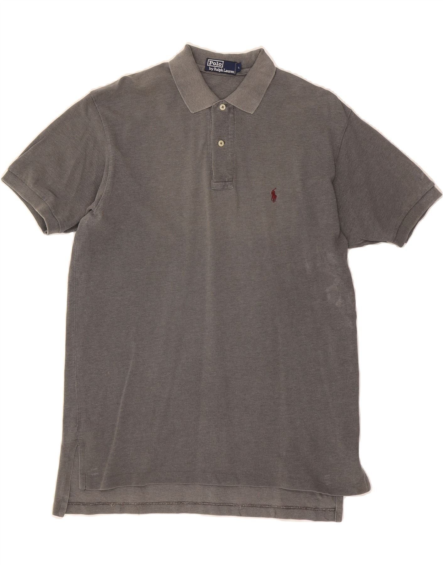 Polo Ralph Lauren Mens Polo Shirt Large Grey Cotton Size US L / EU 52-54 / 3 - 1 Thumbnail