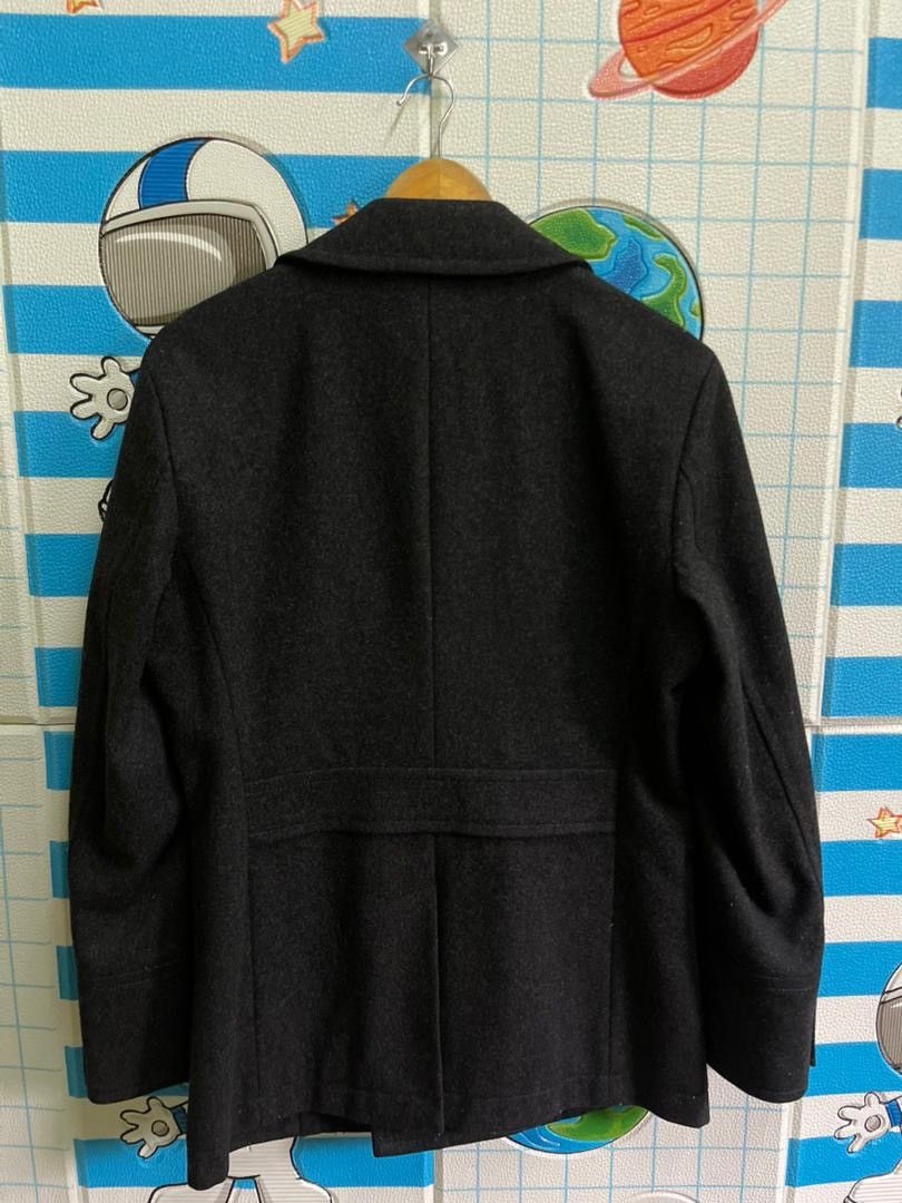 Burberry Burberry Black Label Wool PeaCoat Charcoal Nova Check Lining Size US M / EU 48-50 / 2 - 2 Thumbnail