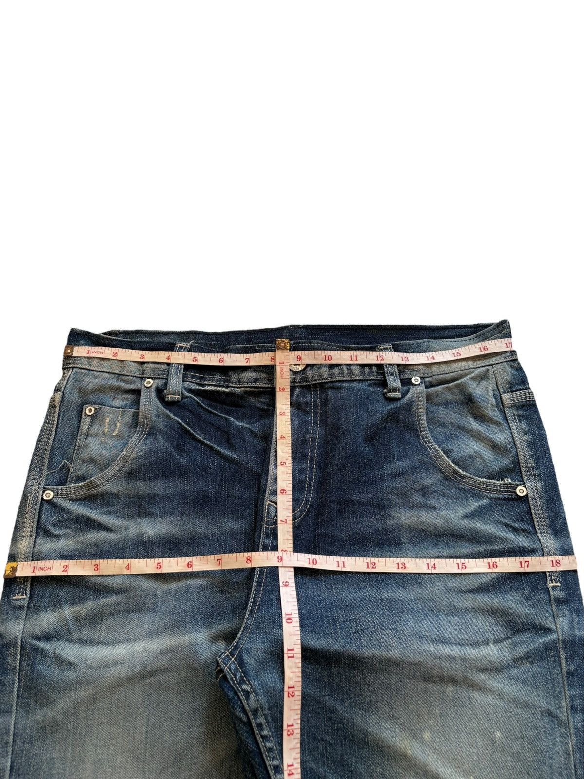 Japanese Brand Vintage Japanese Brand Faded Mud Wash Distressed Jeans Size US 34 / EU 50 - 12 Thumbnail