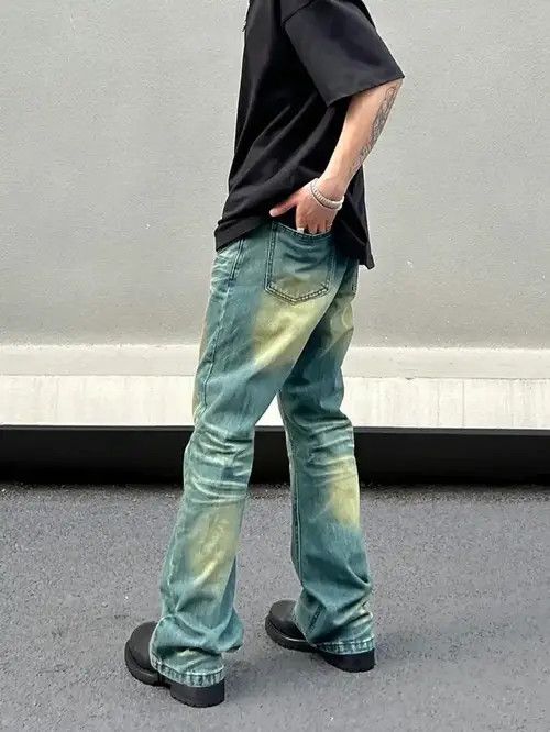 VIBE washed distressed fade hiphop flared jeans Size US 32 / EU 48 - 2 Thumbnail