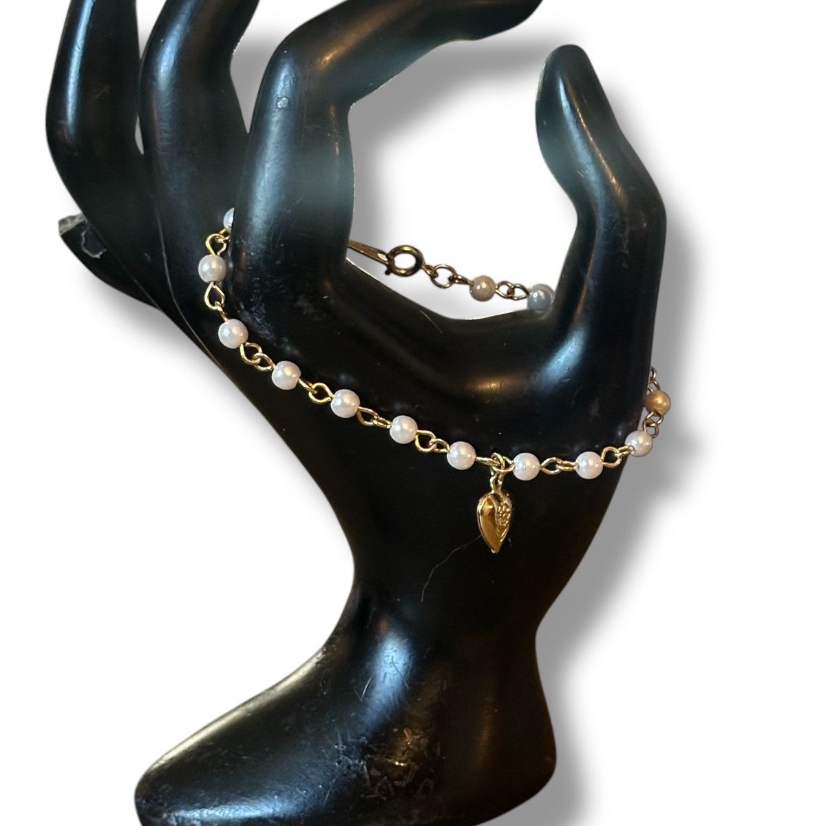 Vintage Vintage Claire’s pearl chain heart charm bracelet Size ONE SIZE - 2 Thumbnail