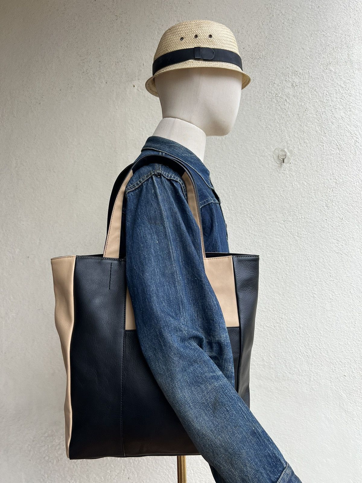Leather Les sacs Adam Japan Patchwork Leather Tote Bag Size ONE SIZE - 1 Thumbnail