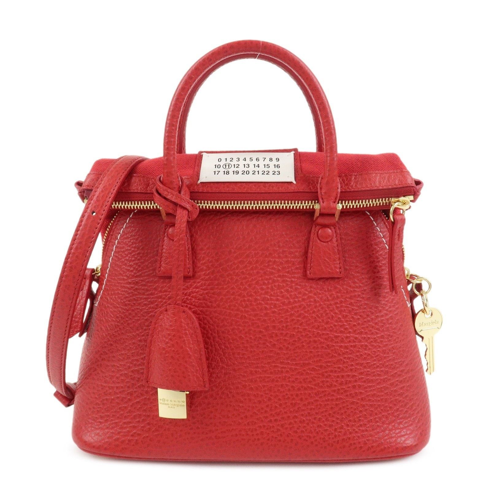 Maison Margiela Maison Margiela 5AC Mini Grained Calfskin Satchel Red Size ONE SIZE - 1 Thumbnail