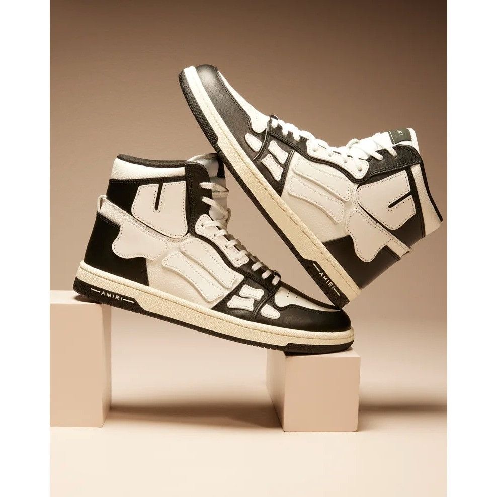 Amiri Amiri Skel Top Hi Sneakers in Black & White 44 New with Box Size US 11 / EU 44 - 14 Thumbnail