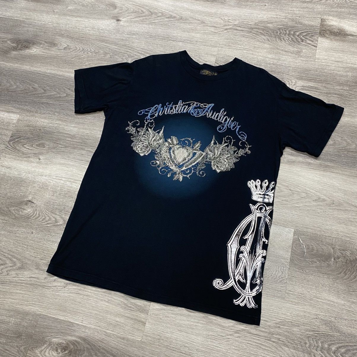 Christian Audigier Vintage Y2K Christian Audigier Rhinestone T-Shirt Size 2XL Size US XXL / EU 58 / 5 - 3 Thumbnail