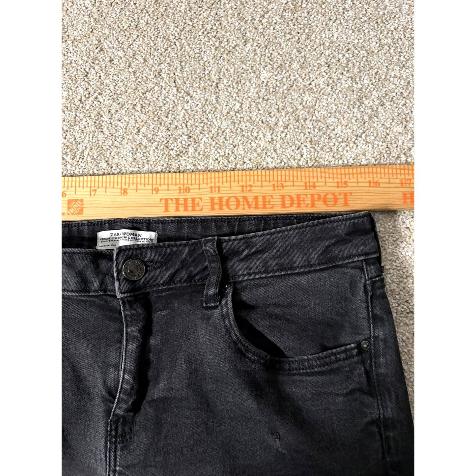 Zara Zara Womens Jeans Black Charcoal Wash Skinny Slim Fit Stretch Denim 10 30x27 Size 32" / US 10 / IT 46 - 4 Thumbnail