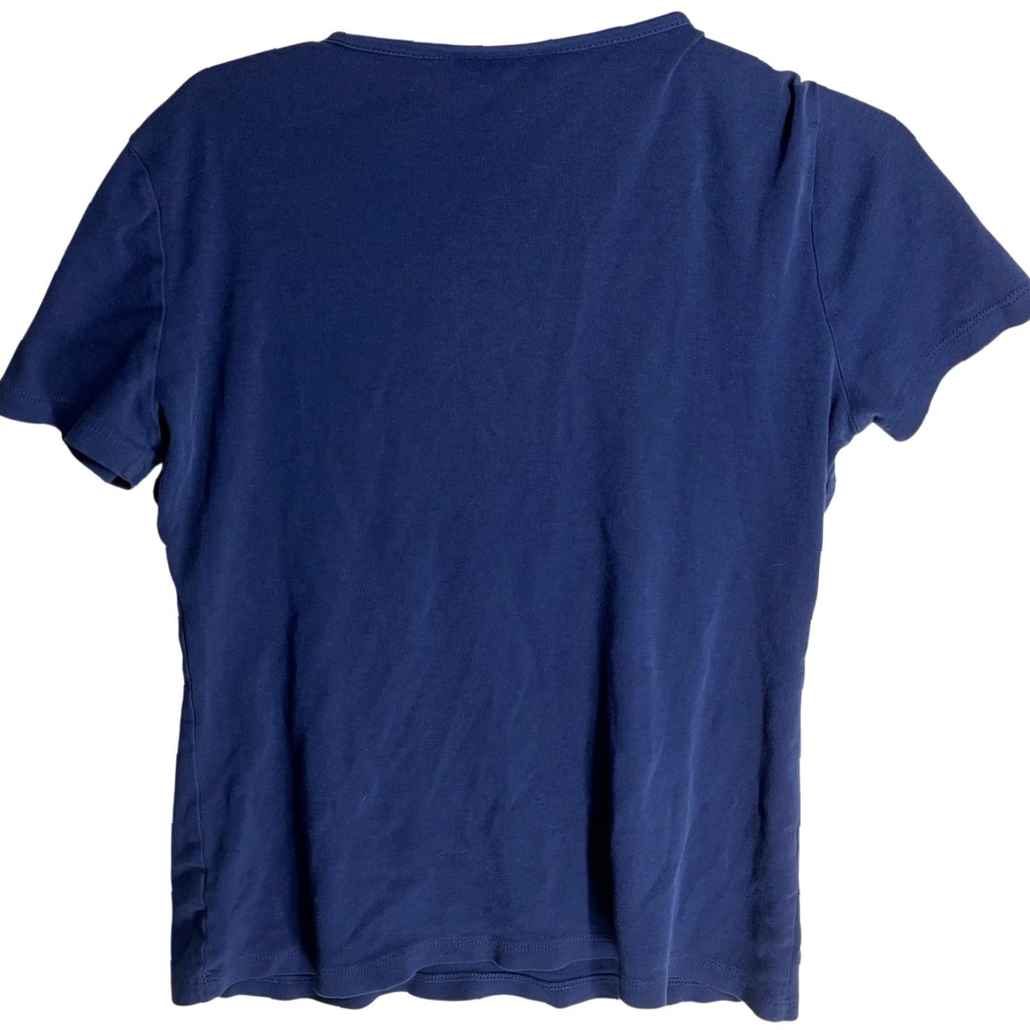 JM Collection JM Collection Shirt Women S Blue Embroidered Short Sleeve Cotton Scoop Neck Boho Casual Vintage No Size S / US 4 / IT 40 - 2 Thumbnail