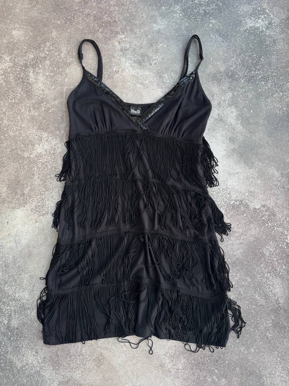 Dolce & Gabbana D&G Dolce & Gabbana Vintage Fringe Details Midi Dress Size M / US 6-8 / IT 42-44 - 1 Thumbnail