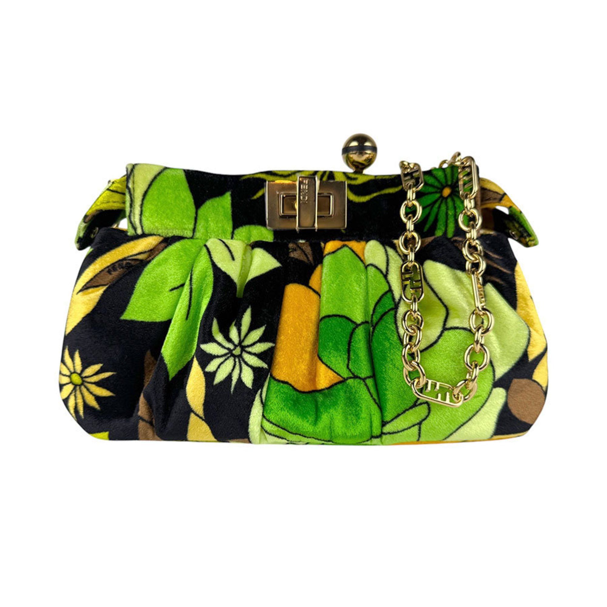 FENDI Shoulder Bag Peekaboo Click Velvet Green Women's 8BP118-ACWH