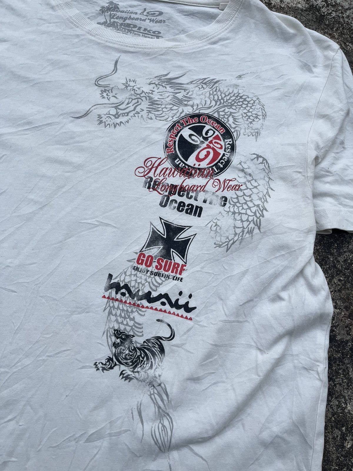 Beauty Beast × Japanese Brand × Le Grande Bleu (L.G.B.) JAPANESE PIKO POEM TRIBAL DRAGON TEE Size US S / EU 44-46 / 1 - 4 Thumbnail