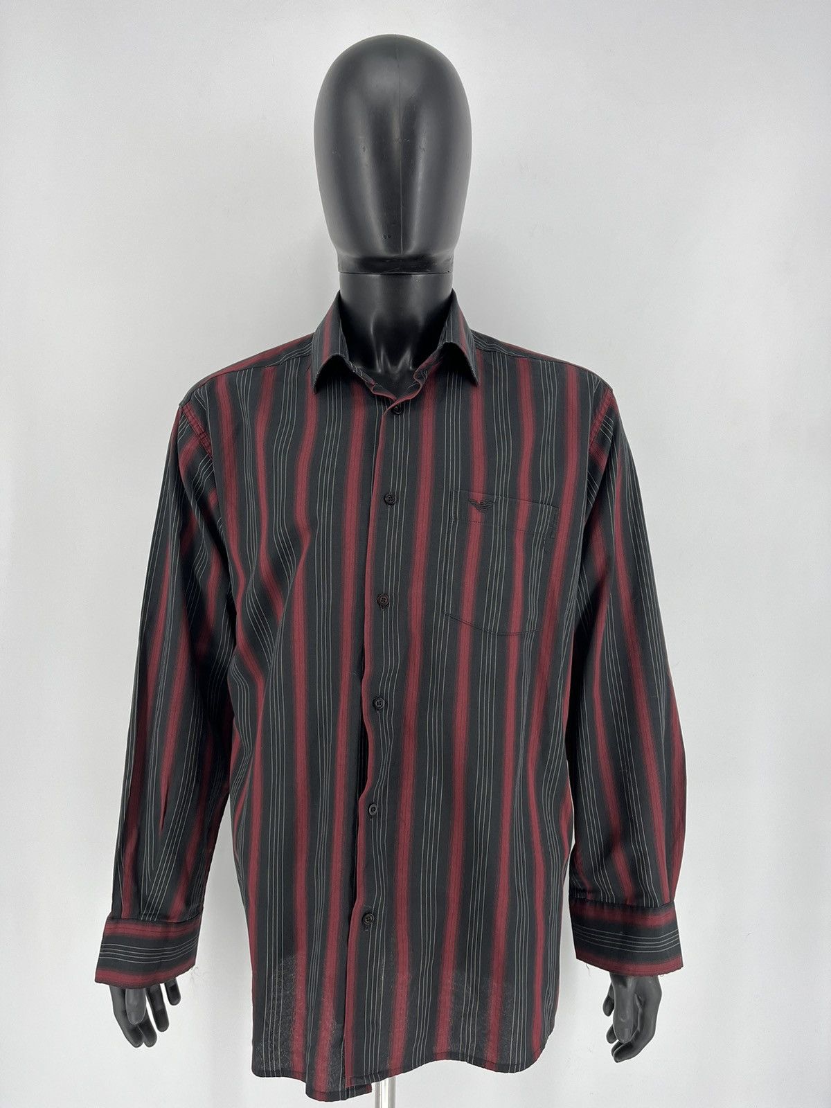 Armani Vintage Striped Shirt Armani Collezioni Size XL Rare Size US XL / EU 56 / 4 - 2 Thumbnail