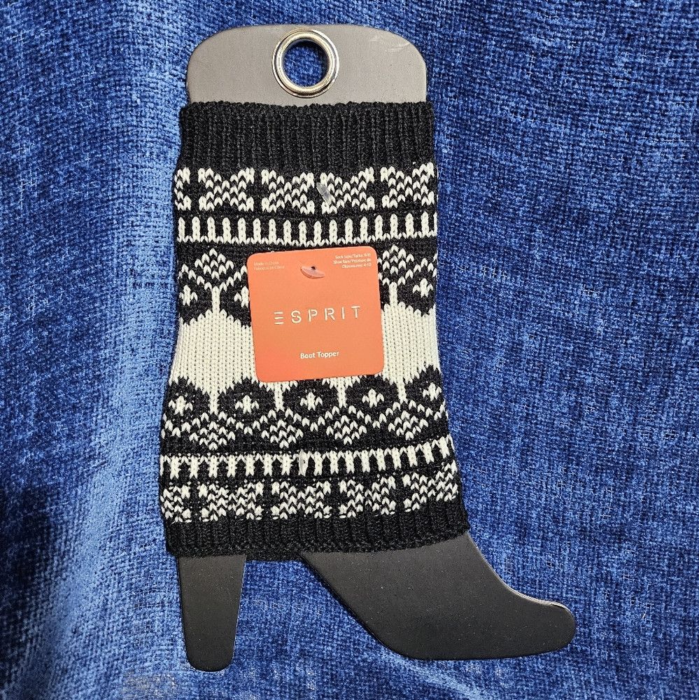 Esprit Esprit Black White Cream Knit Boot Toppers Size ONE SIZE - 1 Thumbnail
