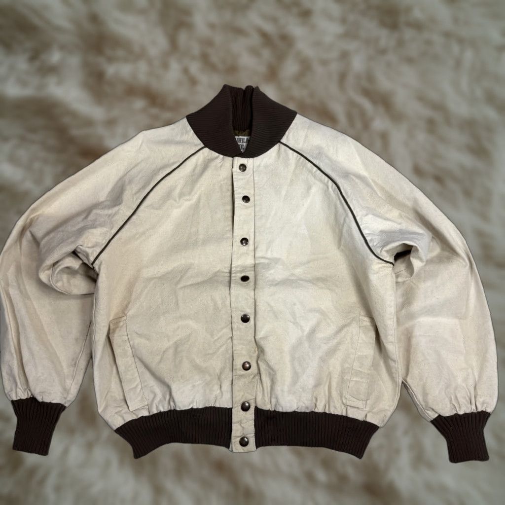 Vintage VINTAGE Wear of the West Beige Bomber Jacket Cotton Rodeo 1987 Men's Sz L Size US L / EU 52-54 / 3 - 1 Thumbnail