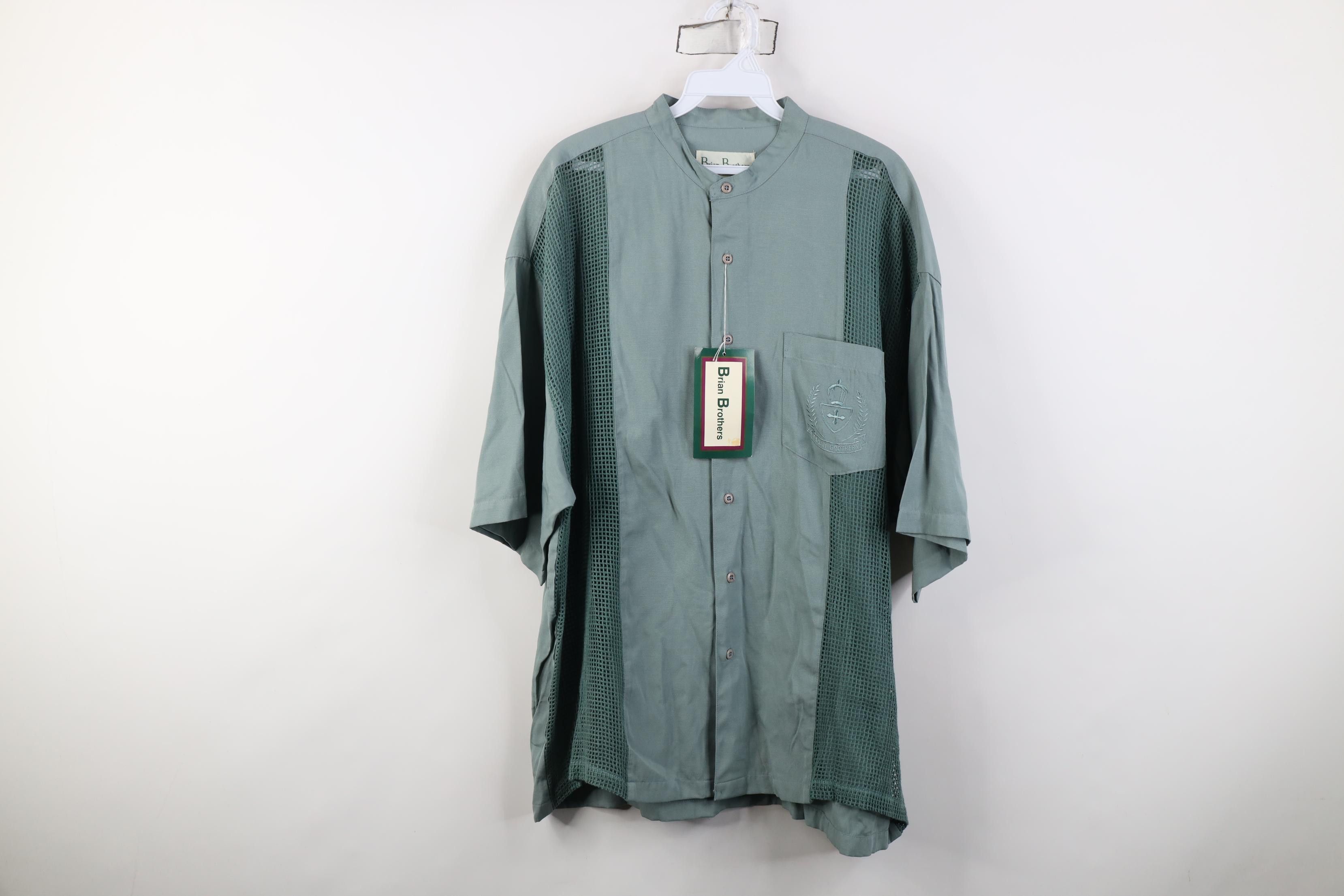 Vintage Deadstock Vintage 90s Streetwear Gabardine Fit Button Shirt Size US L / EU 52-54 / 3 - 1 Thumbnail