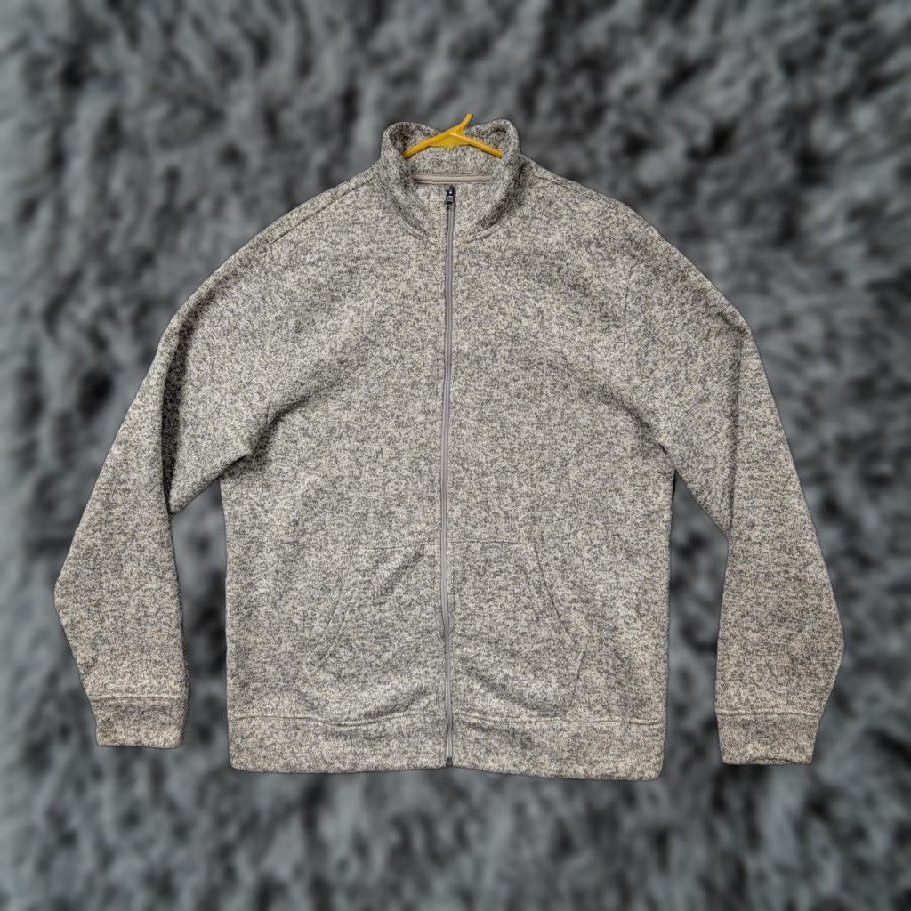 Old Navy Old Navy Full Zip Sweater Mens Large Oatmeal Heather Grandpacore Layering Cozy Size L / US 10 / IT 46 - 1 Thumbnail
