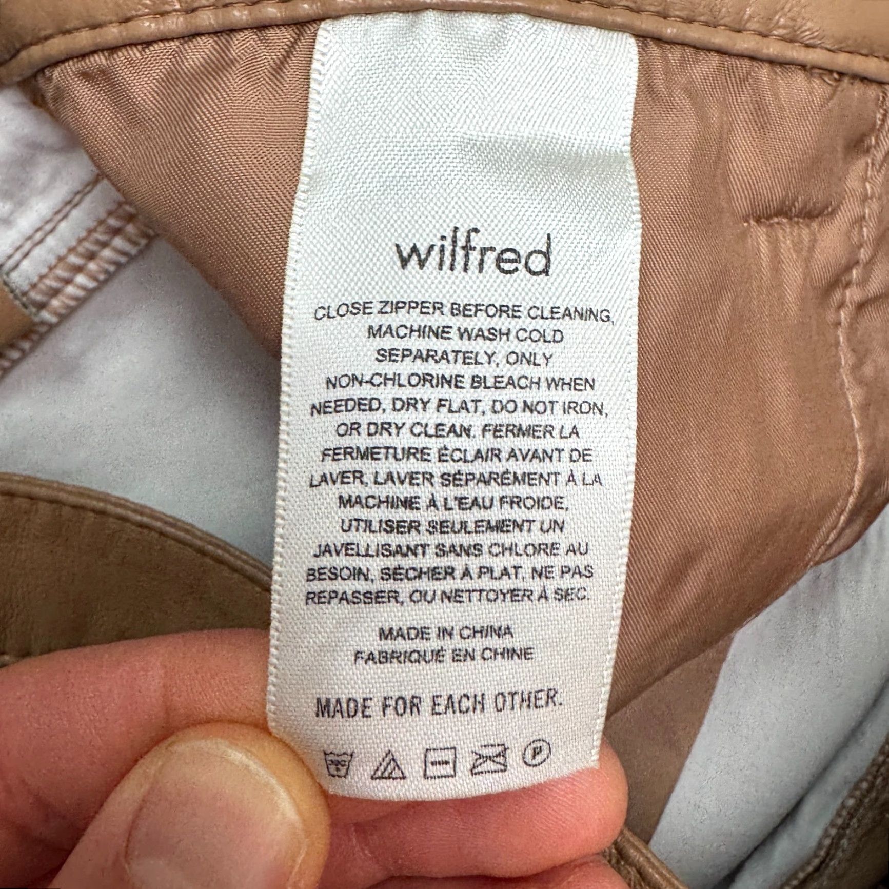 Vintage Wilfred Melina Faux Leather Straight Leg Trouser Pants Womens 4 Brown Size 27" / US 4 / IT 40 - 7 Thumbnail
