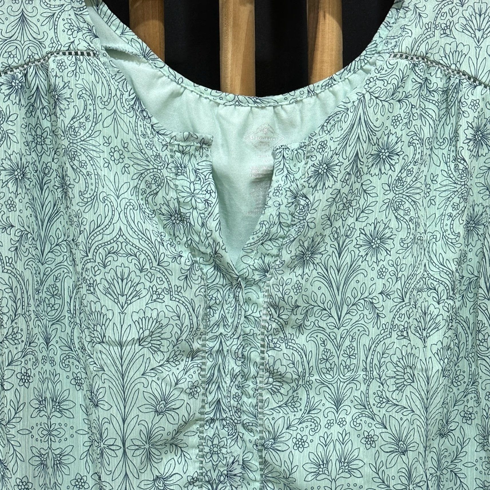 Vintage VINTAGE St. Johns Bay Blouse Women 0X Green Floral Ruched 3/4 Sleeve Tunic Boho Hippie Shirt Womens Size XL / US 12-14 / IT 48-50 - 4 Thumbnail